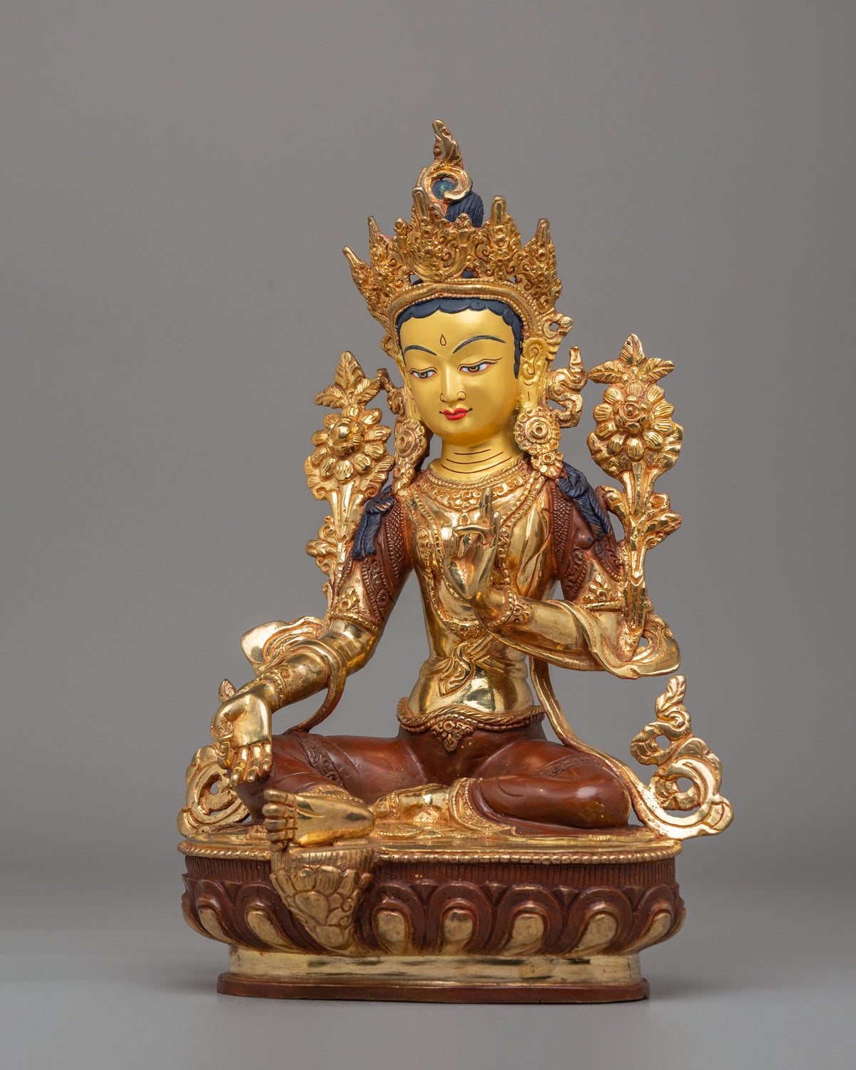 Spiritual Green Tara Protection Figure | Tibetan Statue for Meditation