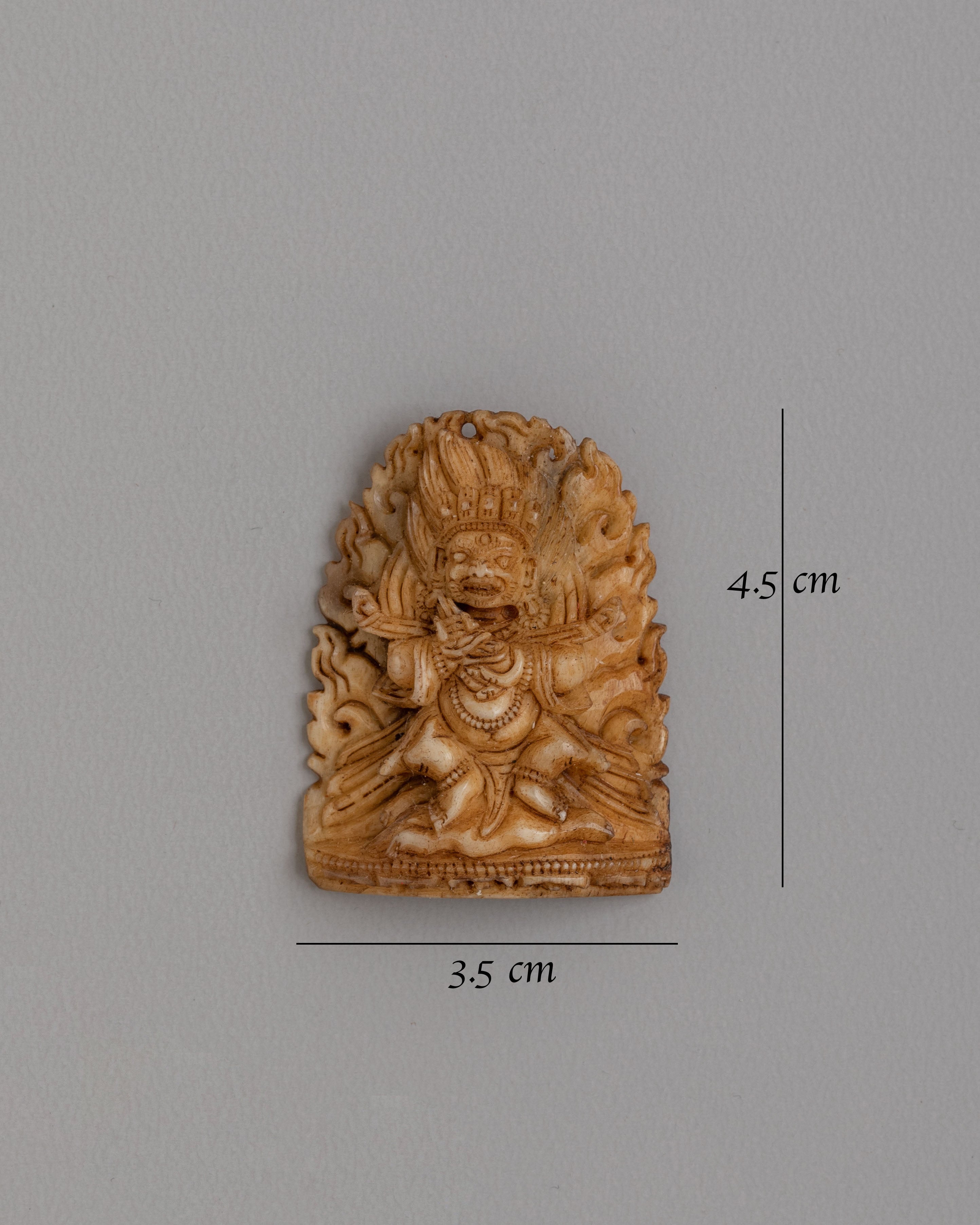 Tibetan Mahakala Bone Sculpture | Hand-Carved Spiritual Artifact