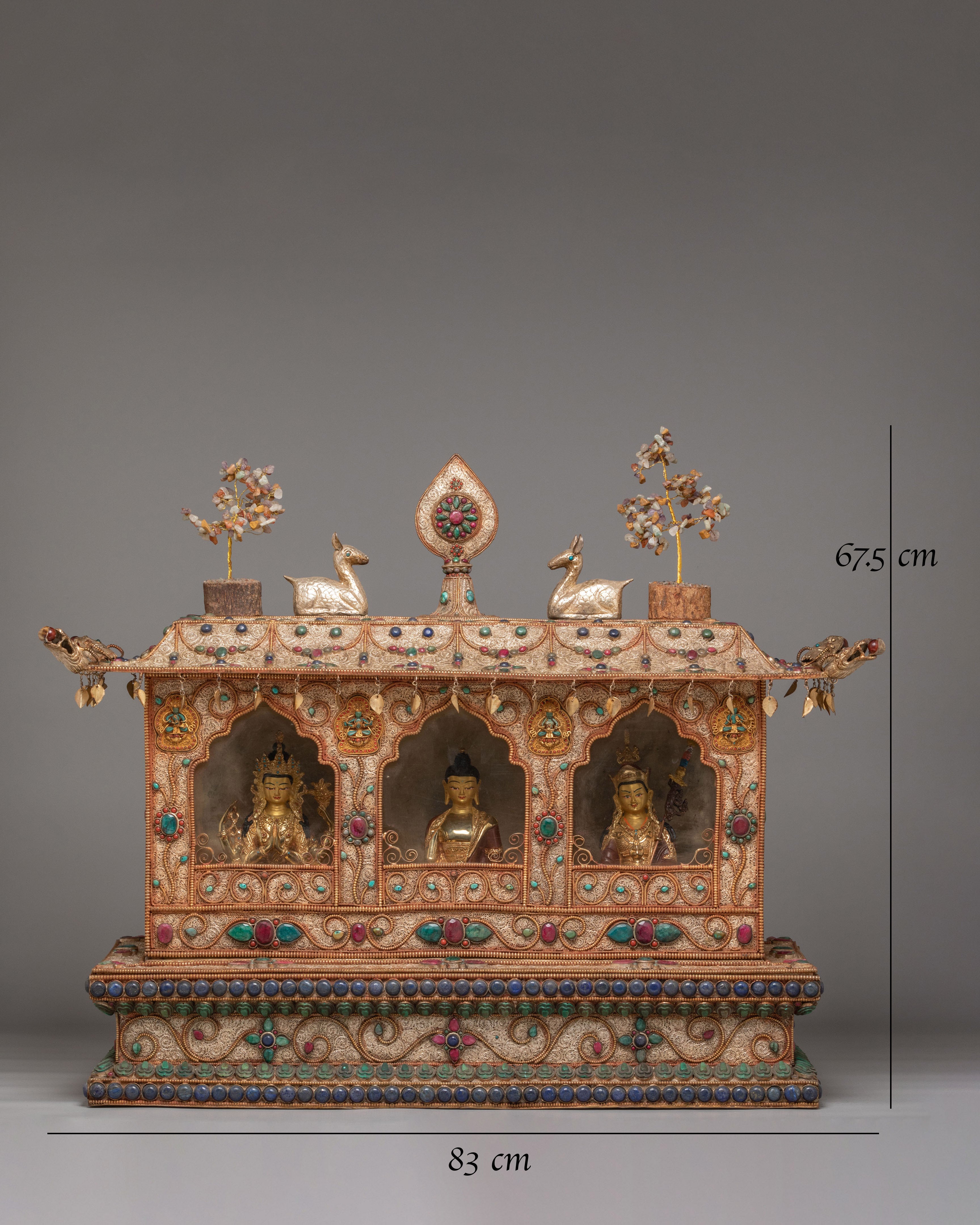 Handmade Altar Box With Statue | Tibetan Shrine for Meditation & Spiritual Practice