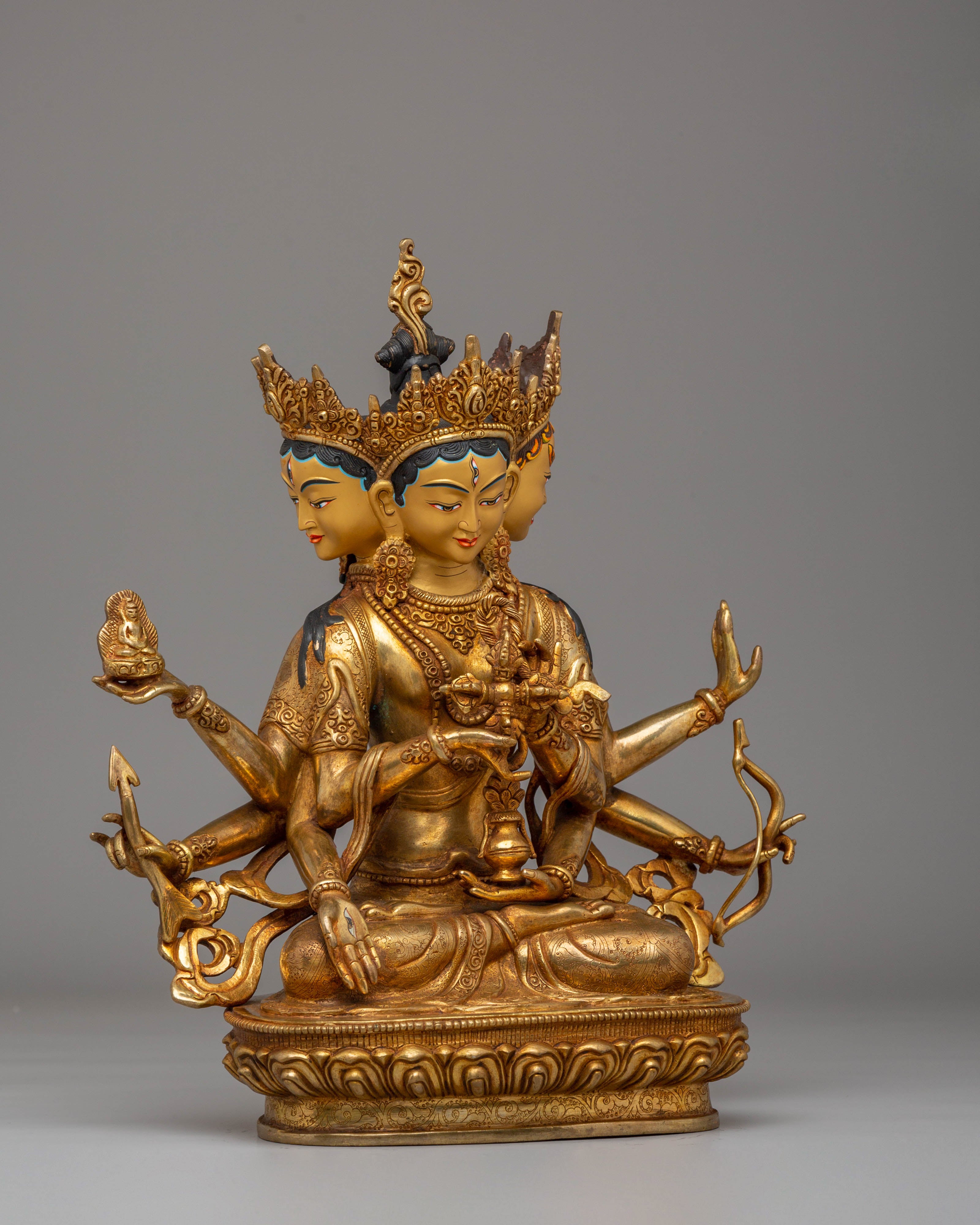 Handmade Golden Namgyalma Statue | Dakini of Longevity