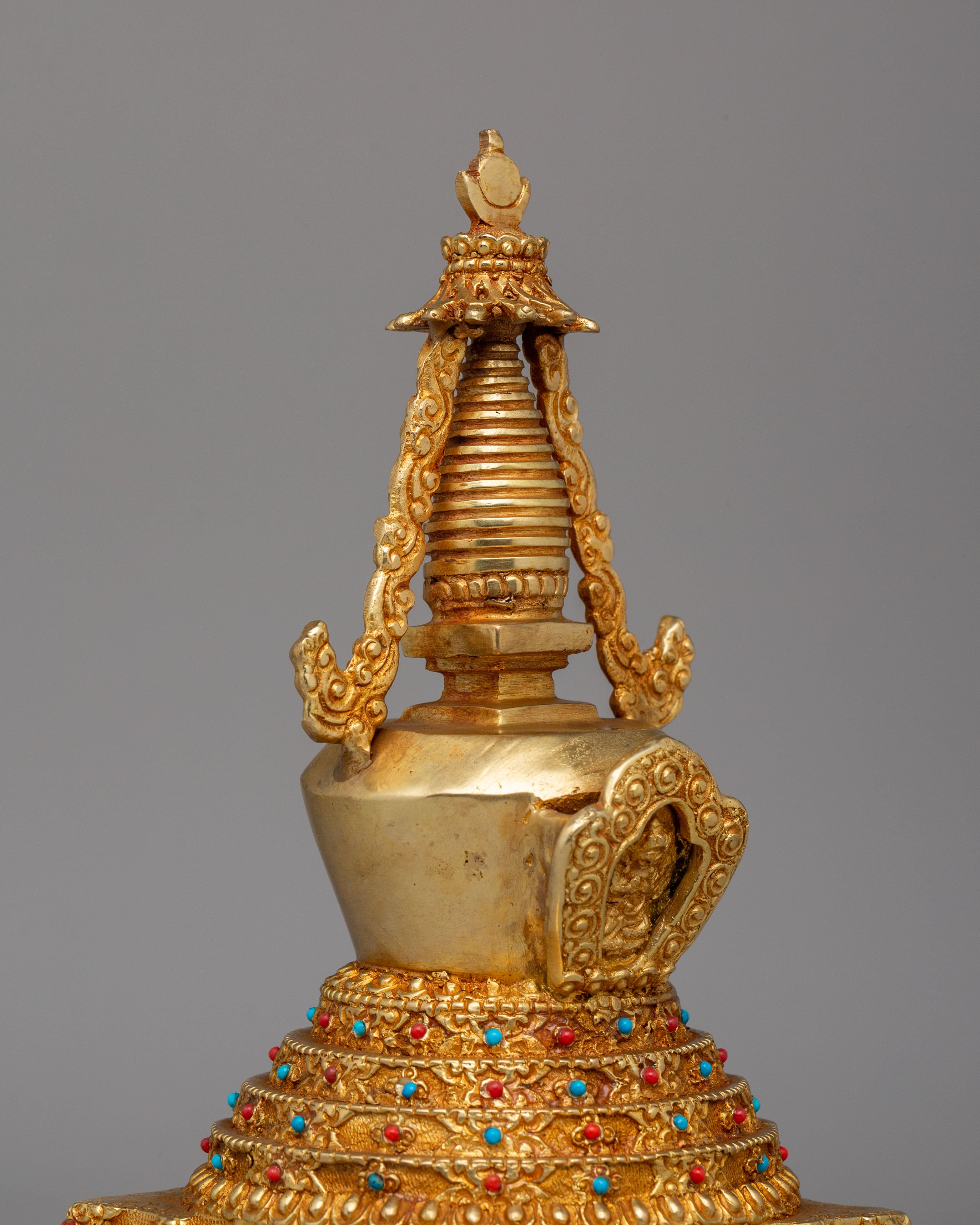 Handmade Lotus Blossom Stupa | Sacred Meditation Sculpture