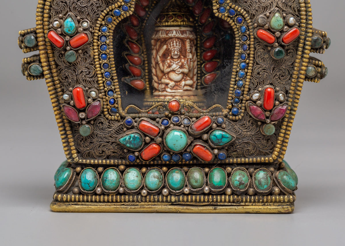 Ghau Box With Buddhist Deity | Spiritual Ghau Box for Meditation