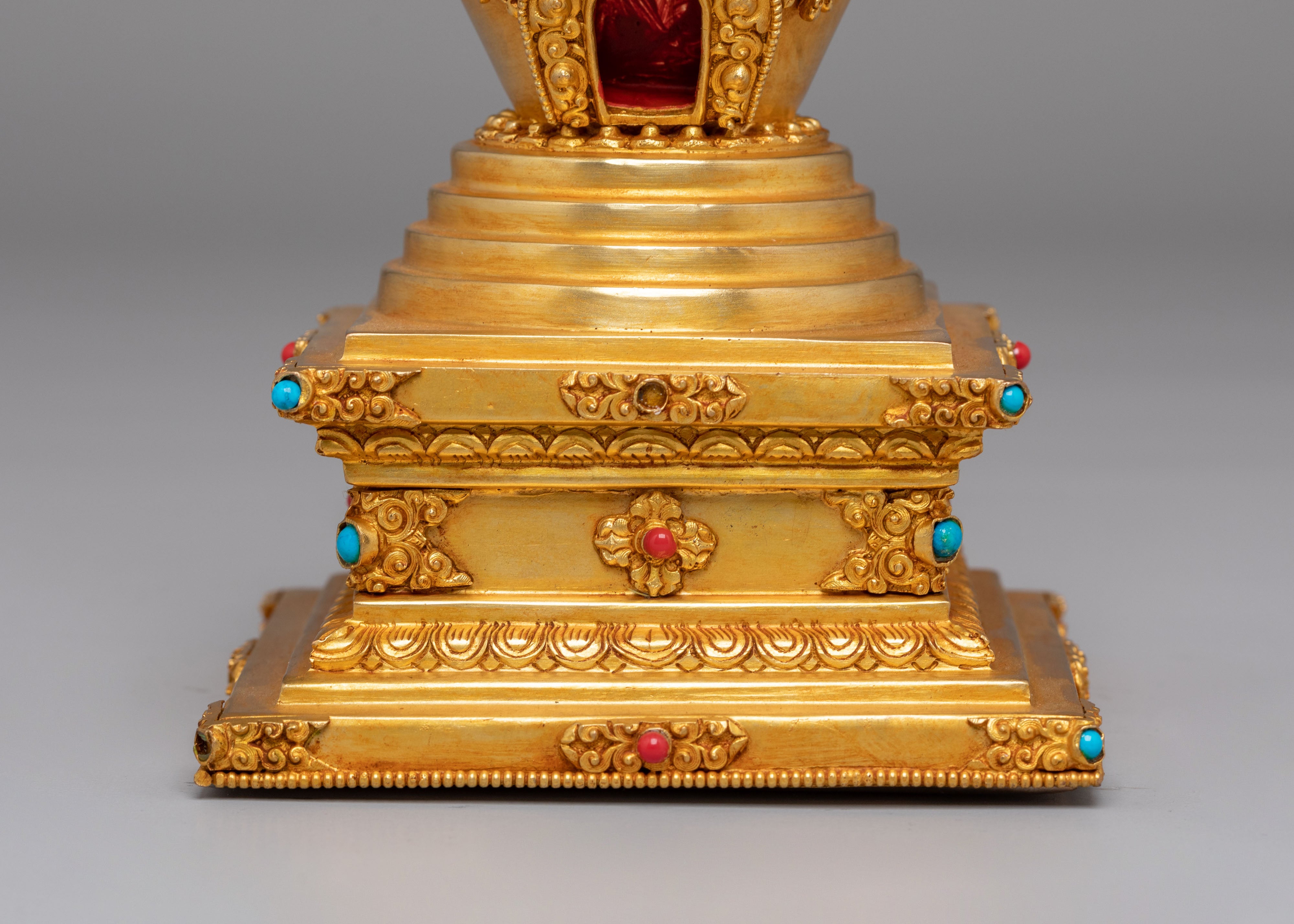 Tibetan Altar Lotus Blossom Stupa | Meditation Decor