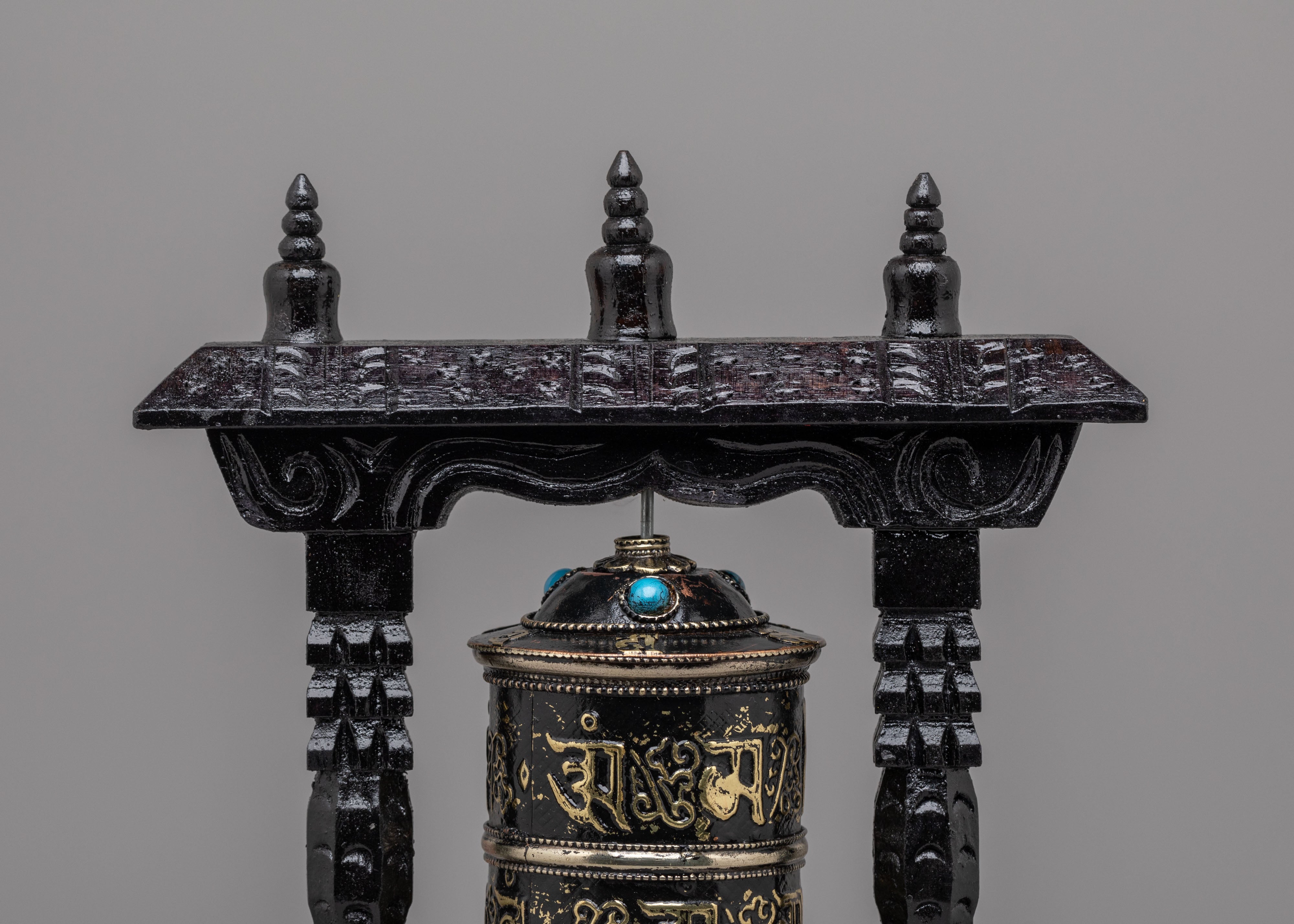 Rotating Tibetan Prayer Wheel for Blessings | Handcrafted Mantra Spinner