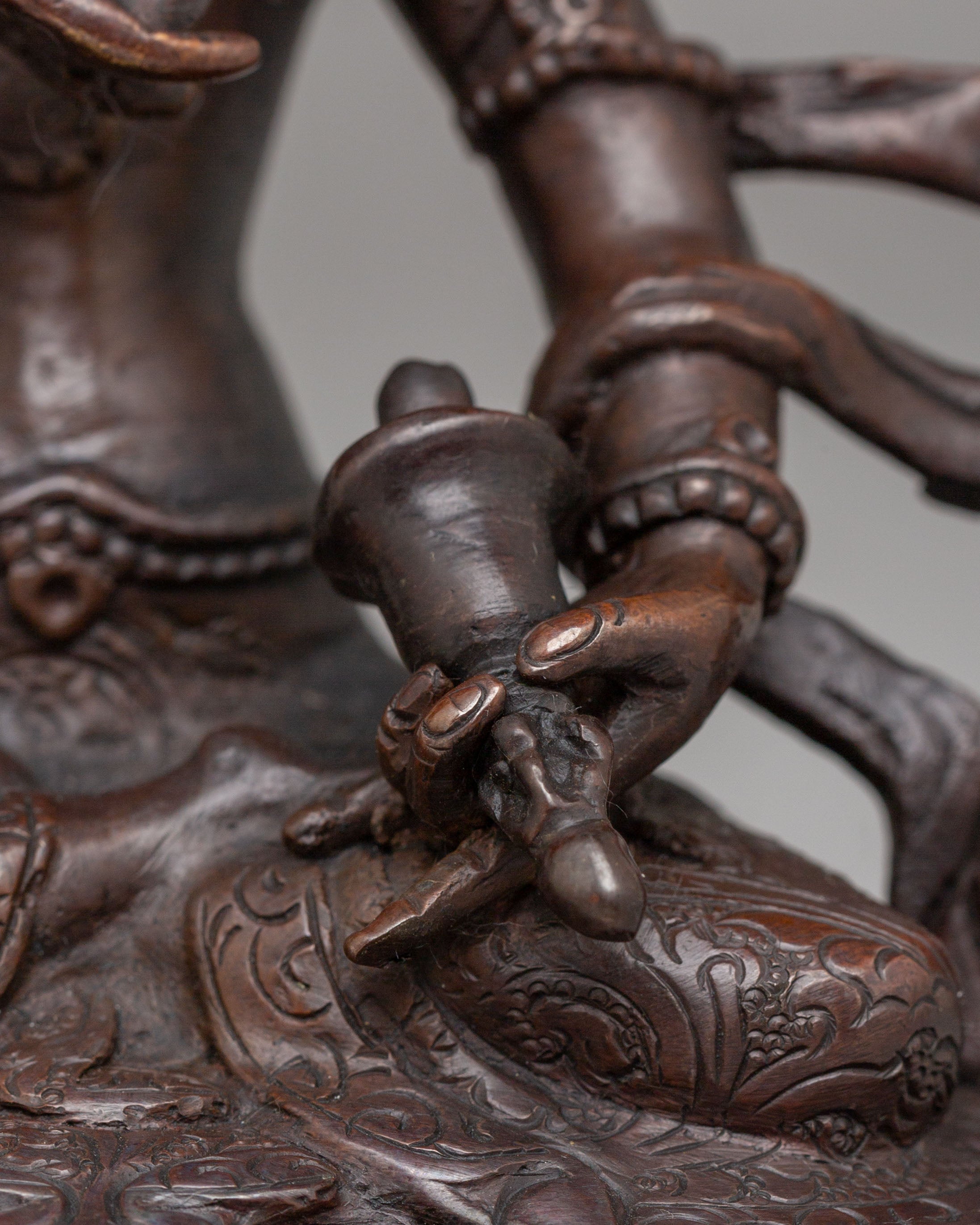 Himalayan Vajrasattva Spiritual Statue | Handcrafted Oxidized Copper Artwork
