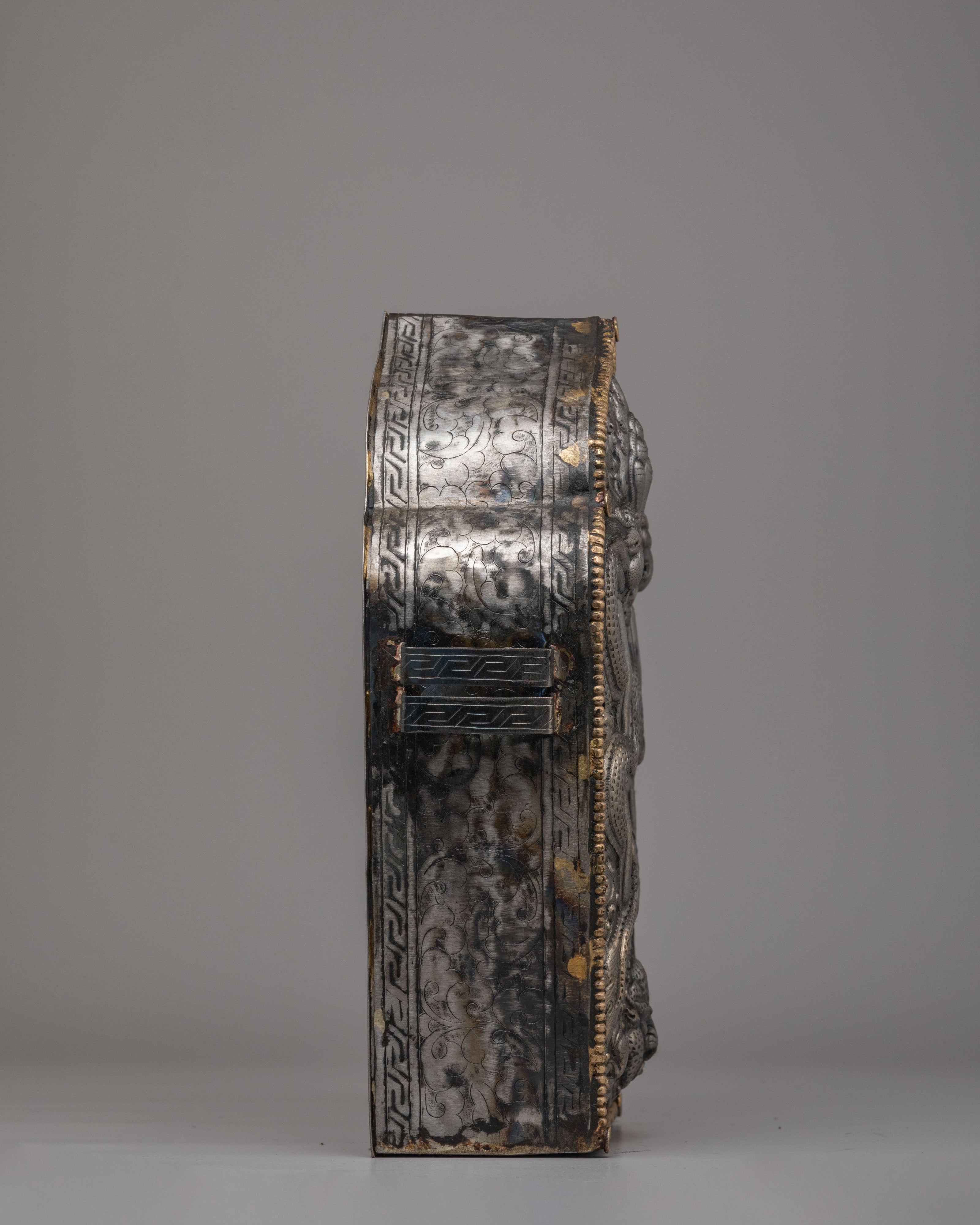 Handcrafted Prayer Amulet Box | Sacred Iron Ghau Box for Spiritual Protection