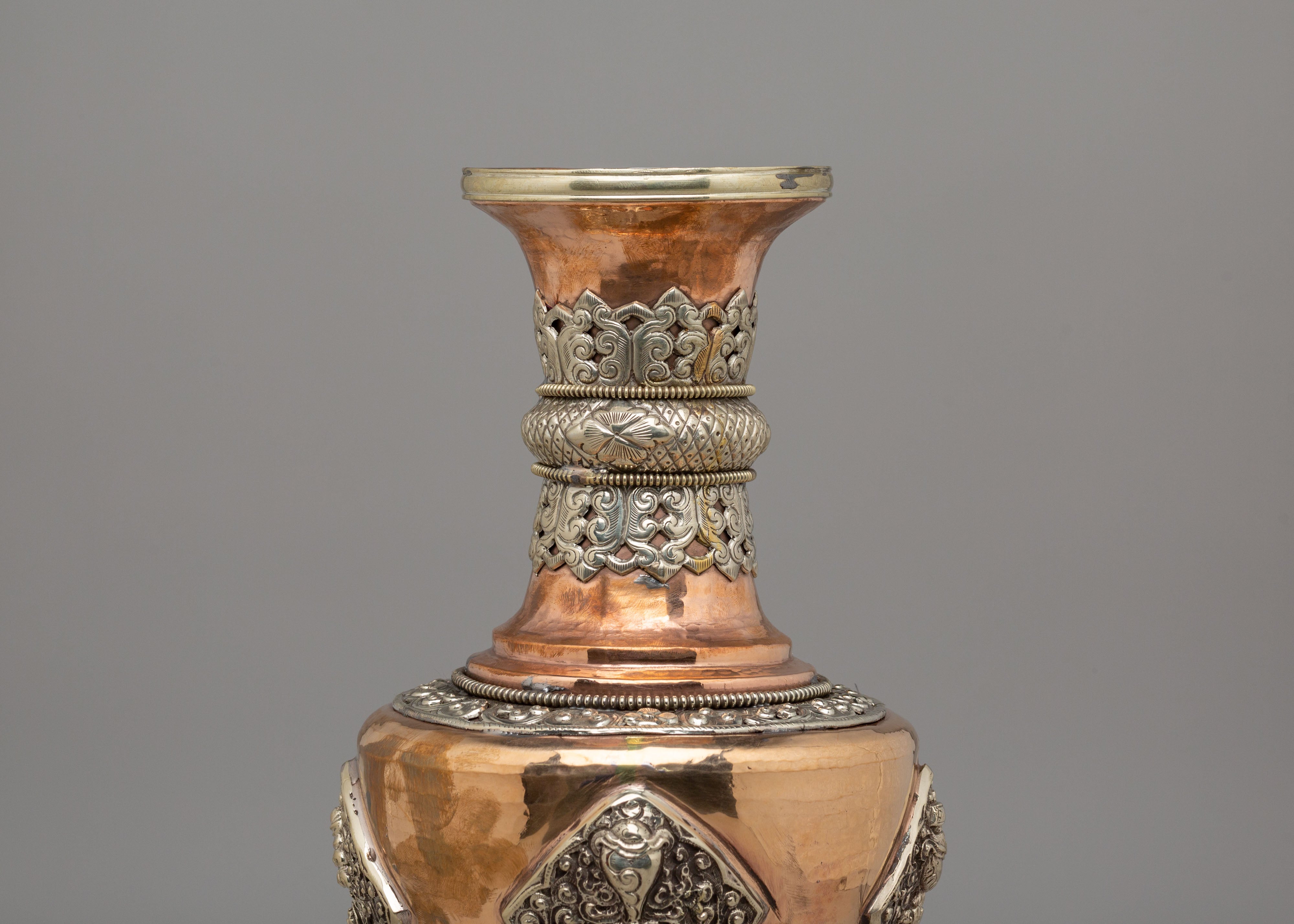 Sacred Flower Vase | Copper Floral Vessel for Altar & Meditation