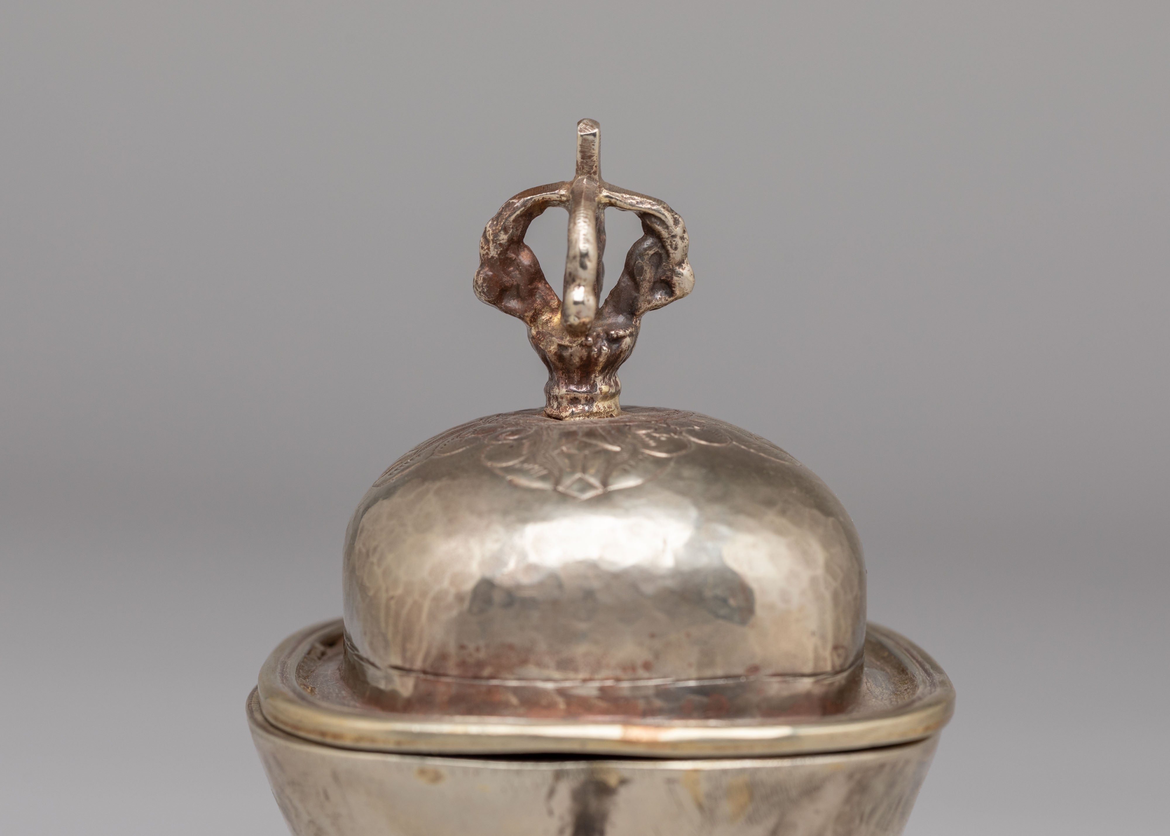 Buddhist Ritual Kapala With Vajra Top | Sacred Skull Offering Vessel
