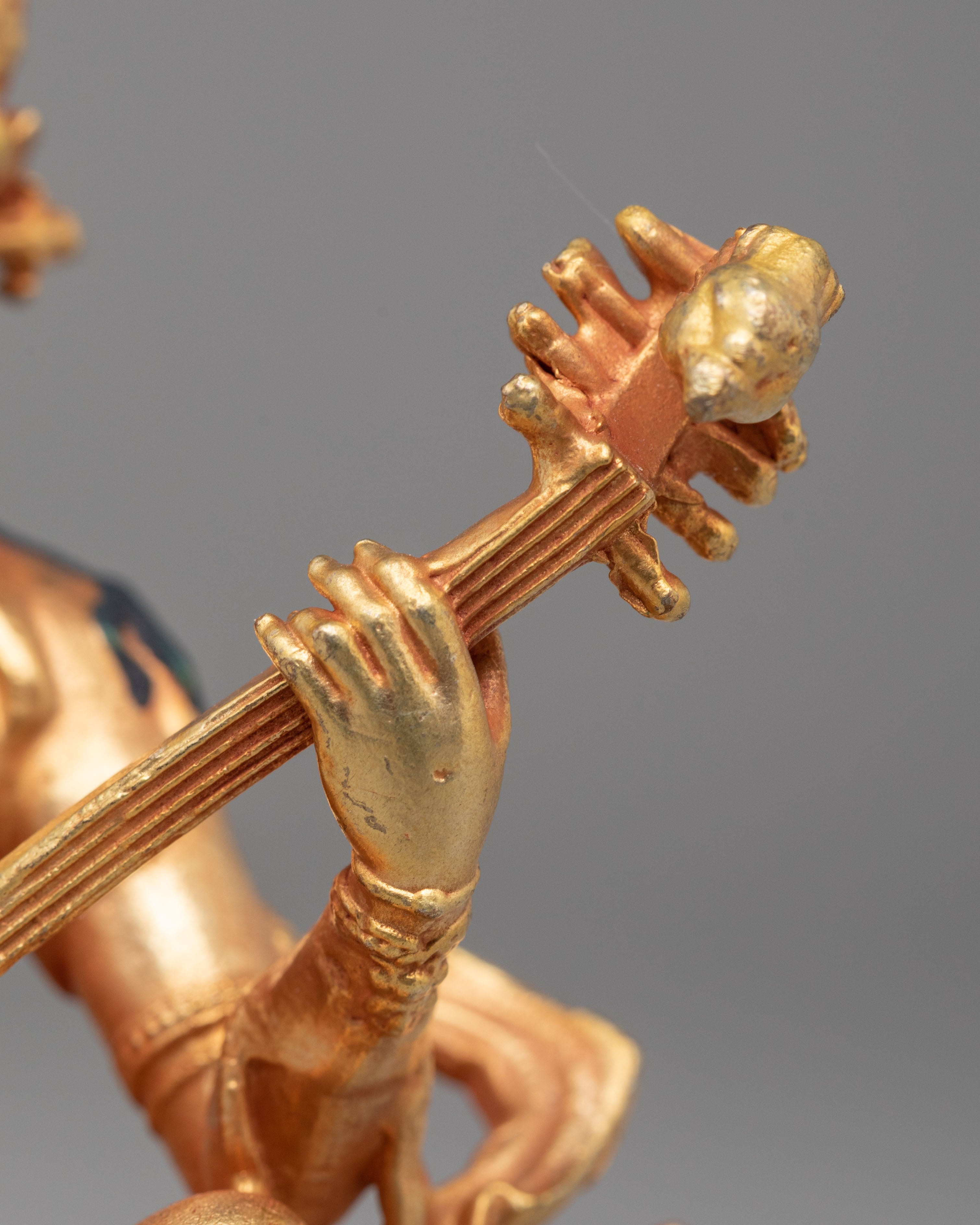Goddess of Knowledge Saraswati Statue | 24K Gold Plated Saraswati