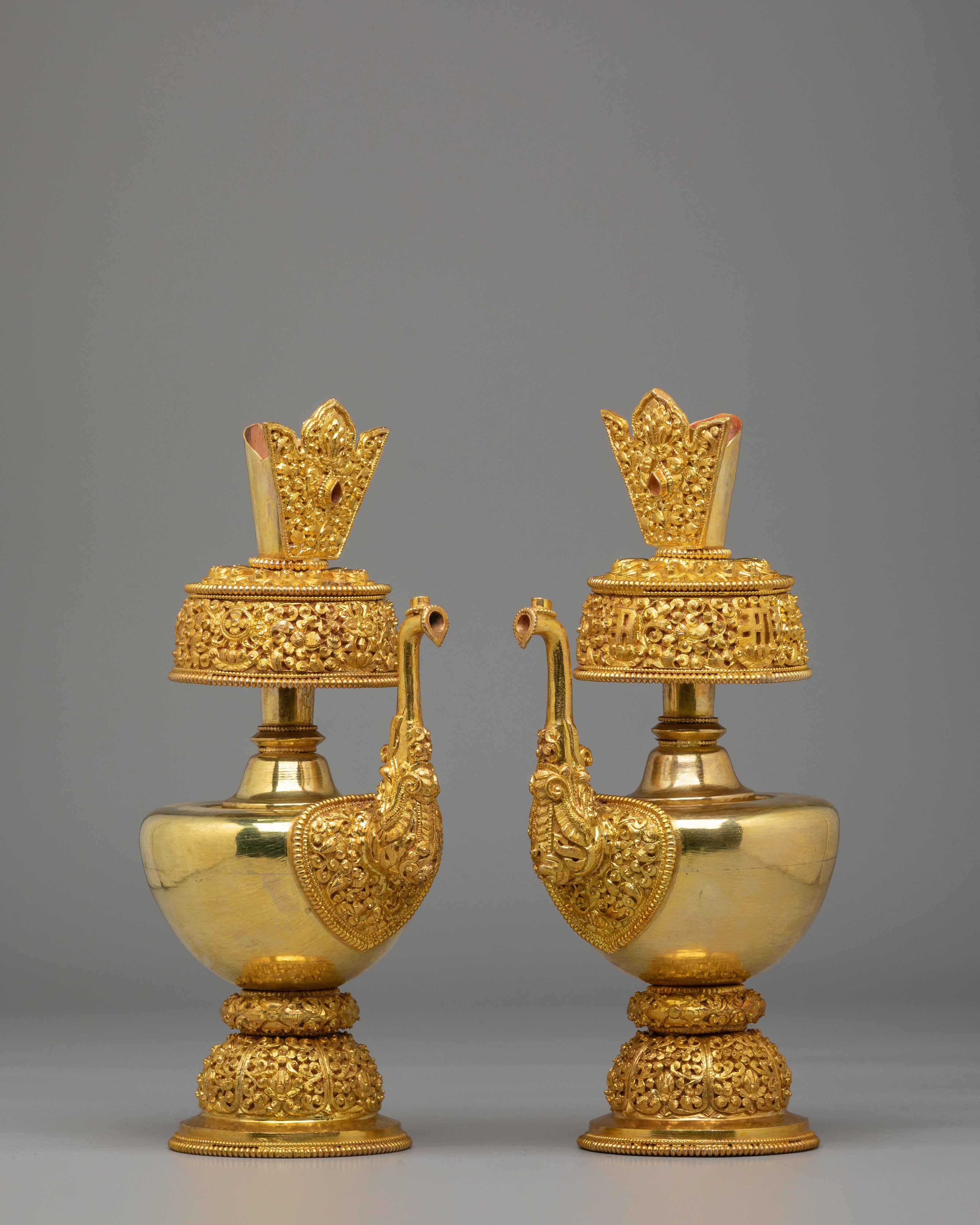 Bhumba Ritual Vessel Set | Gold Plated Copper Bhumba Set