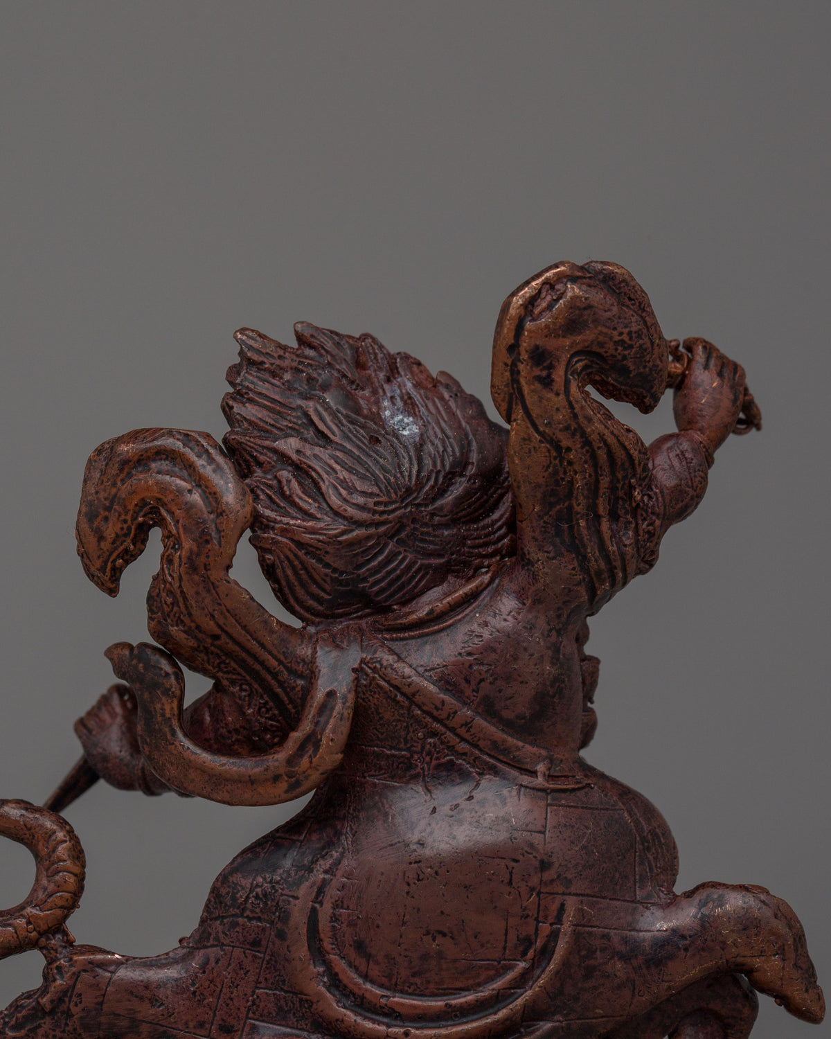 Sacred Dorje Drollo Statue | Oxidized Copper Tibetan Protector Deity Sculpture