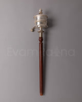 Pure Silver Dharma Prayer Wheel
