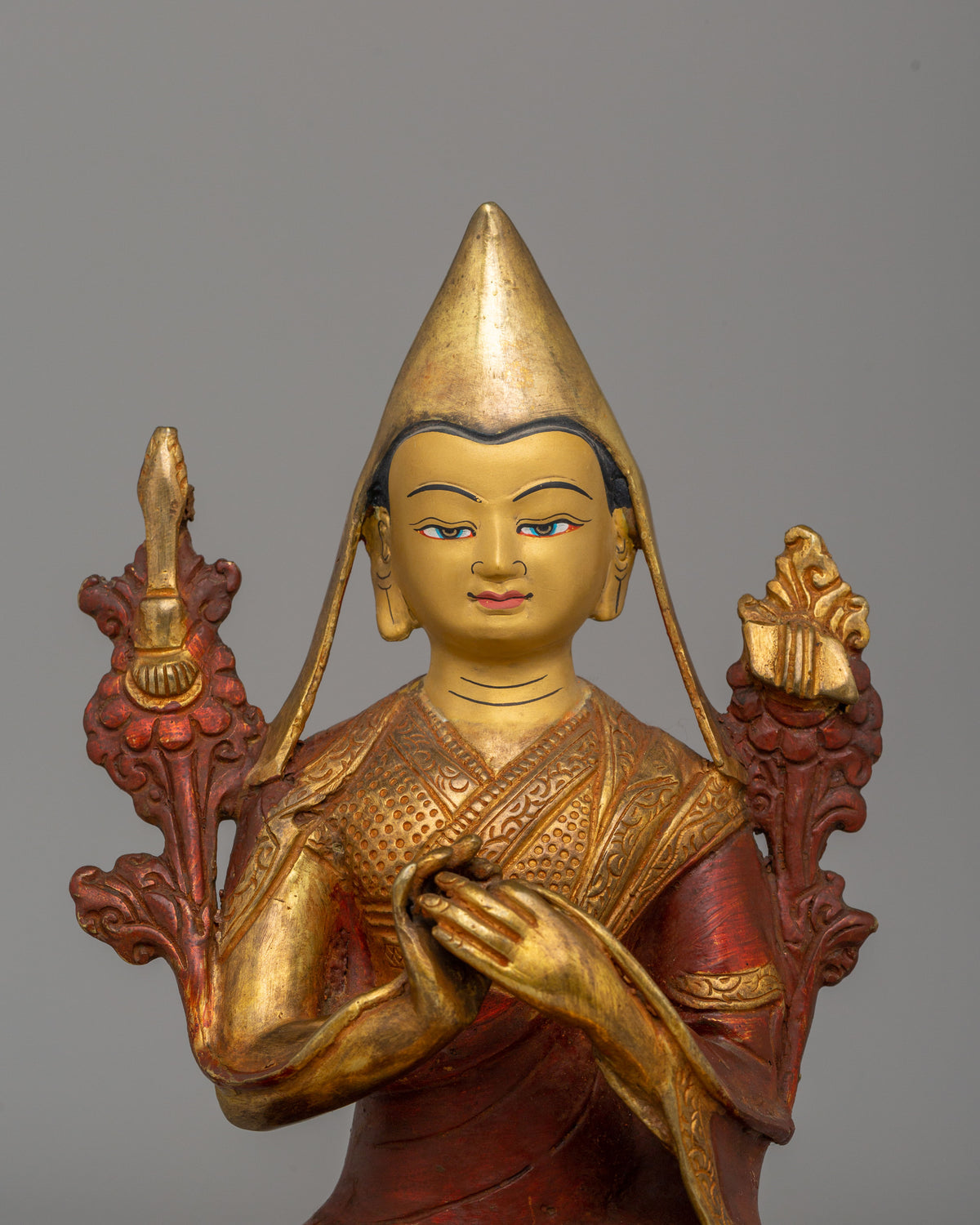 Handcrafted Tsongkhapa Set Statue | Tibetan Buddhist Master