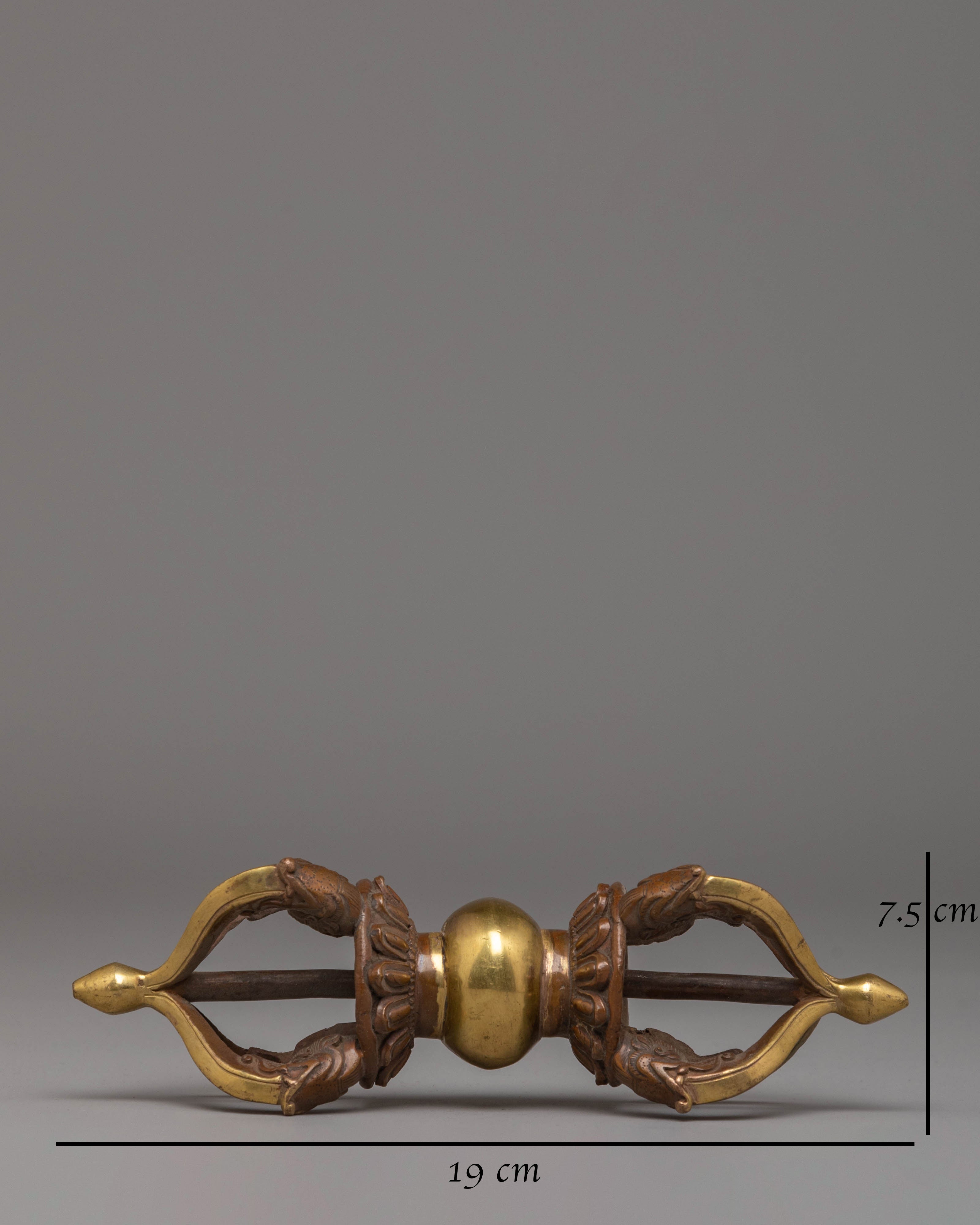 Fire Gold Vajra for Ritual Use | Tibetan Buddhist Ritual Tool for Altar