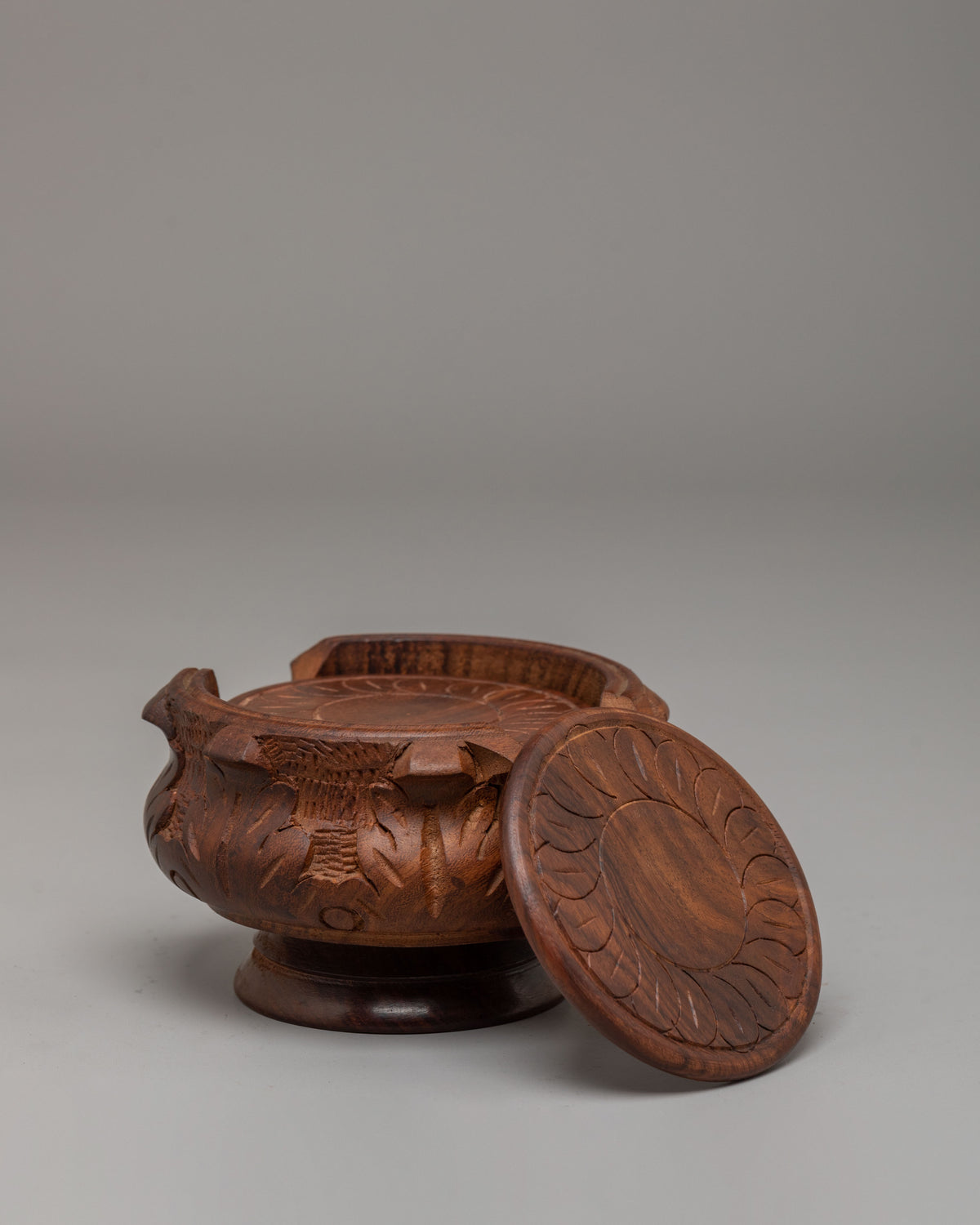 Buddhist Symbol Coaster Set | Handcrafted Wooden Coasters