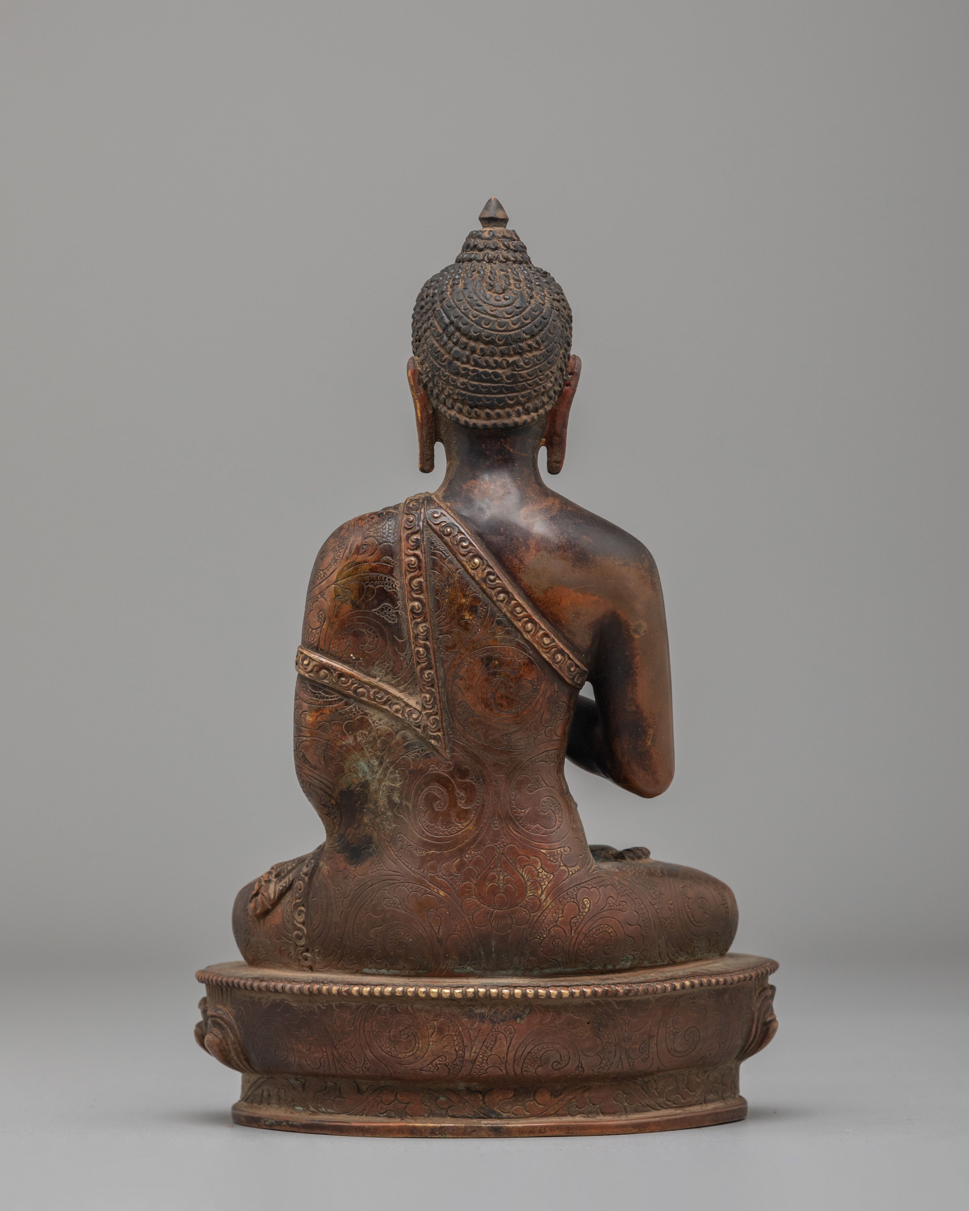 Handmade Amoghasiddhi Statue | Silver Plated Buddhist Art