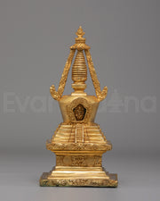 Handcrafted Stupa of Wisdom and Compassion | Tibetan Spiritual Shrine