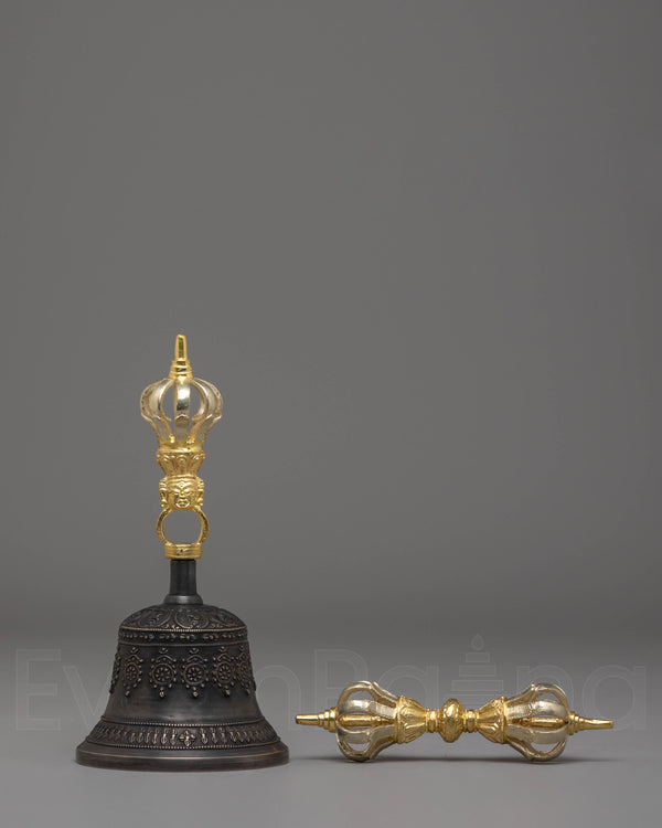 Sacred Traditional Bell and Vajra Set | Buddhist Ritual Tools