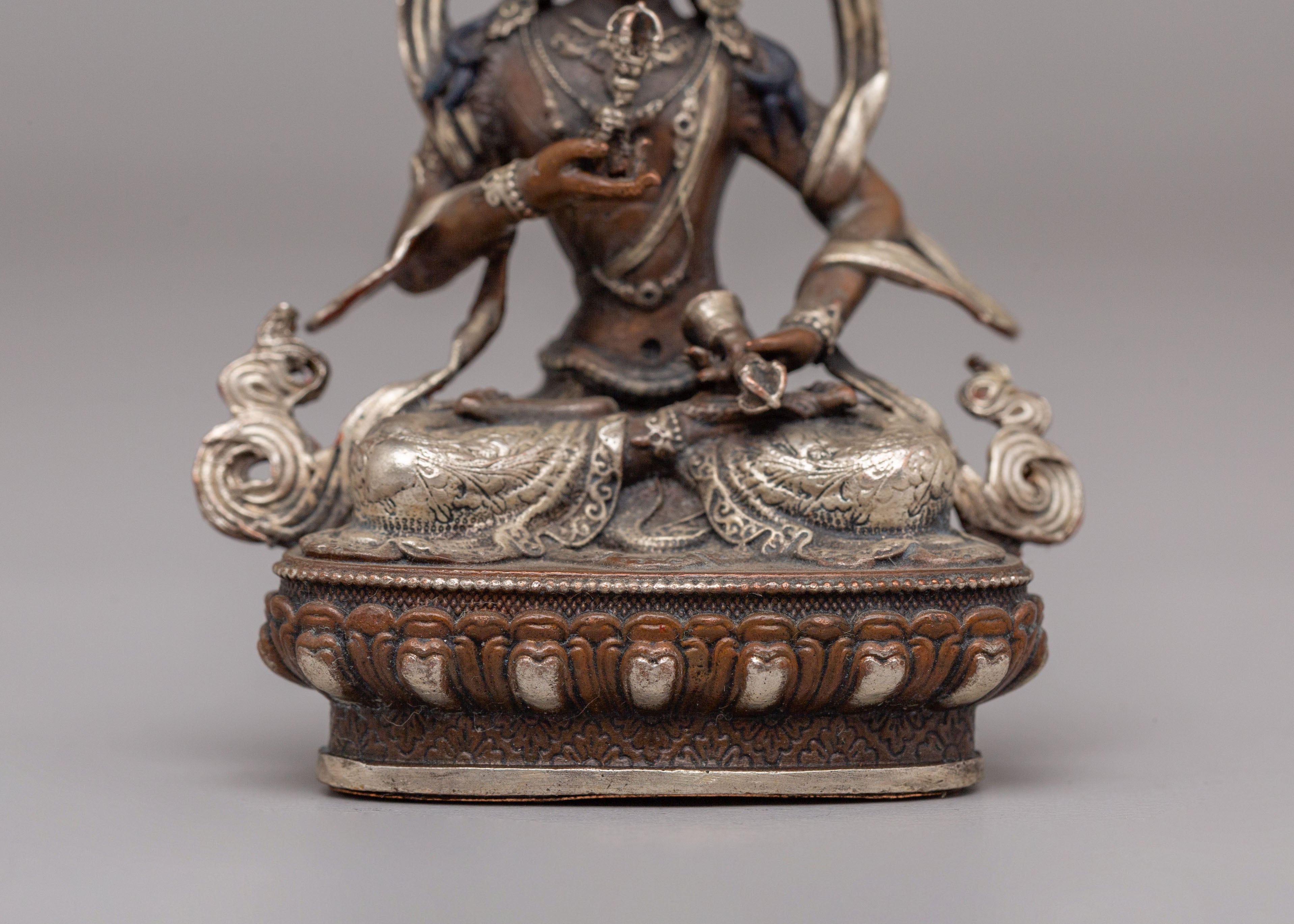 Vajrasattva Purification Buddha Statue | Silver Plated Buddhist Figure
