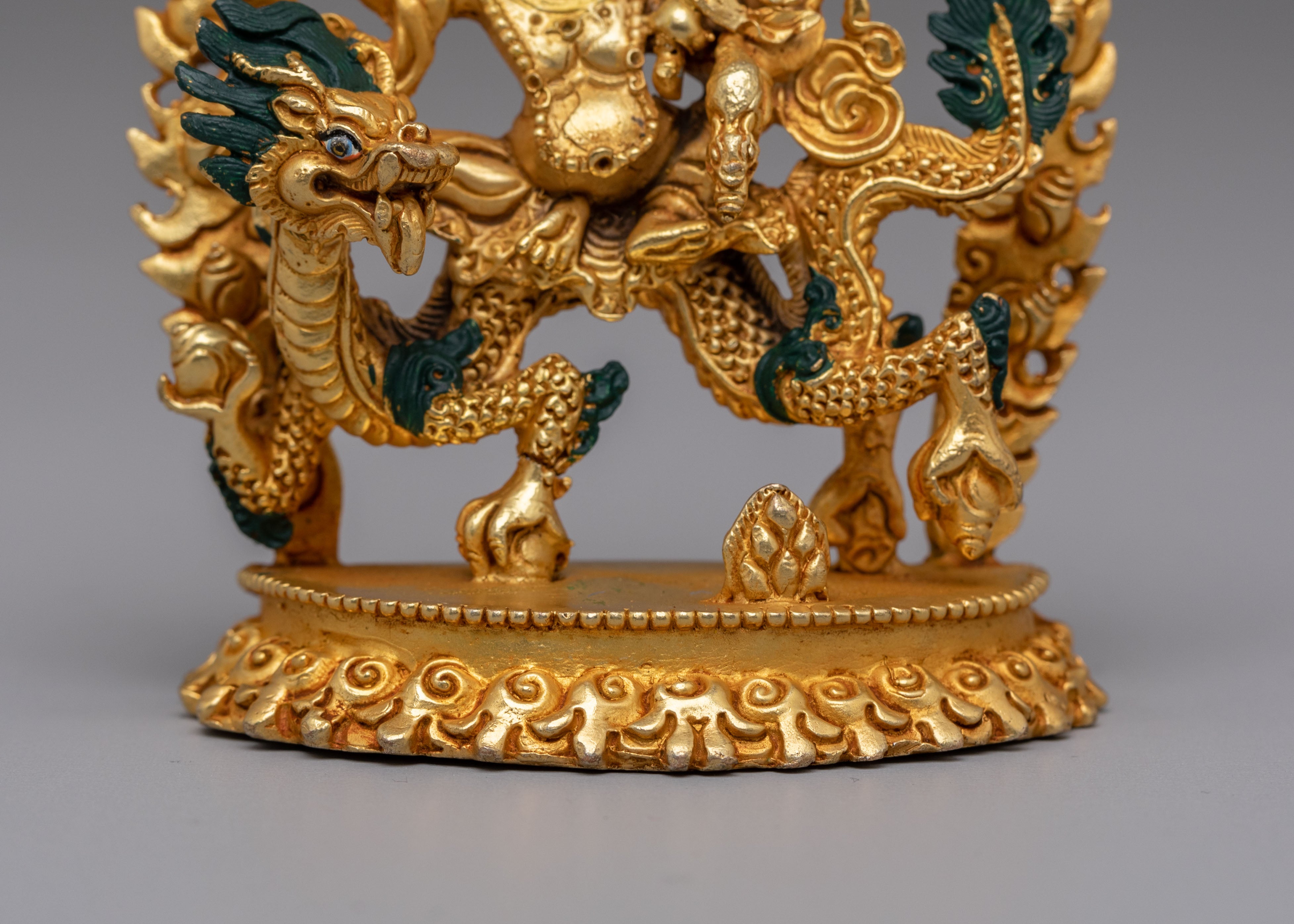 Himalayan White Dzambhala Altar Statue | Buddhist Prosperity Protector Sculpture