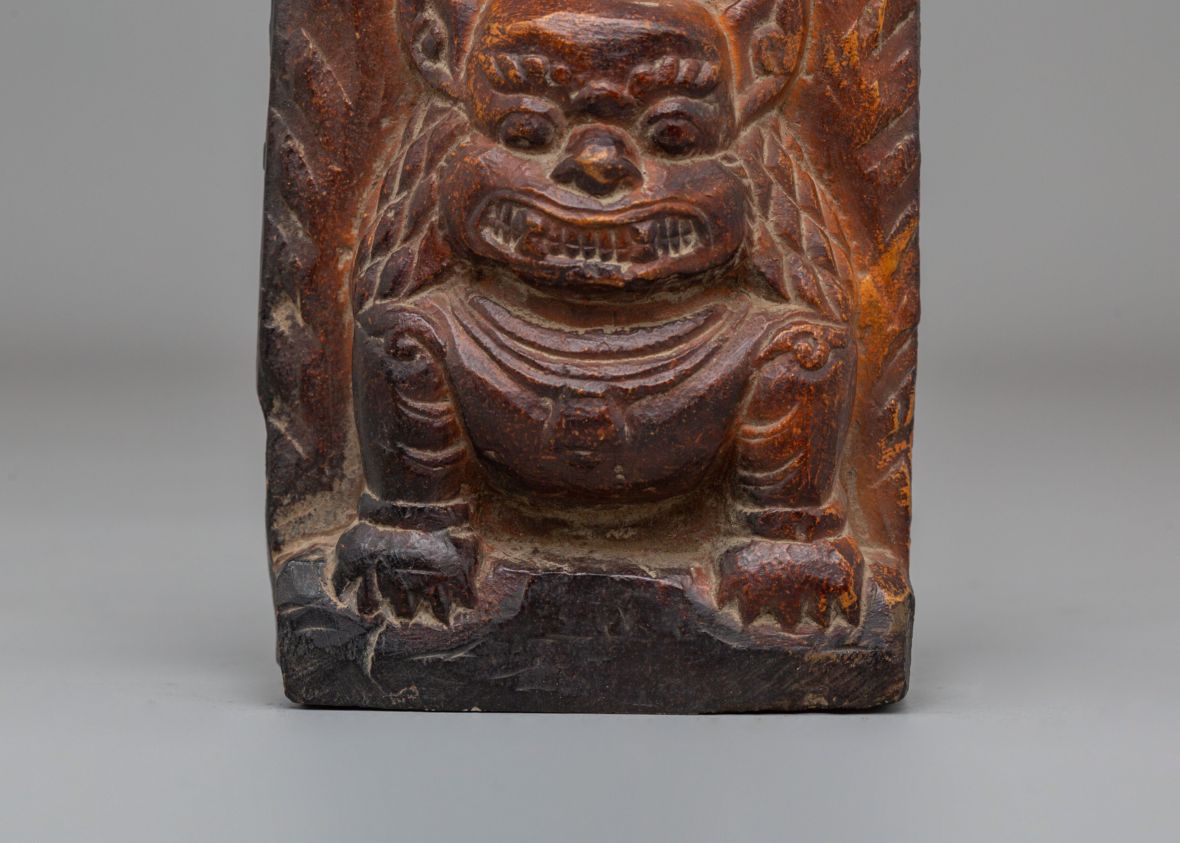 Sacred Guardian Lion Statue Set | Handcarved Stone Buddhist Decor