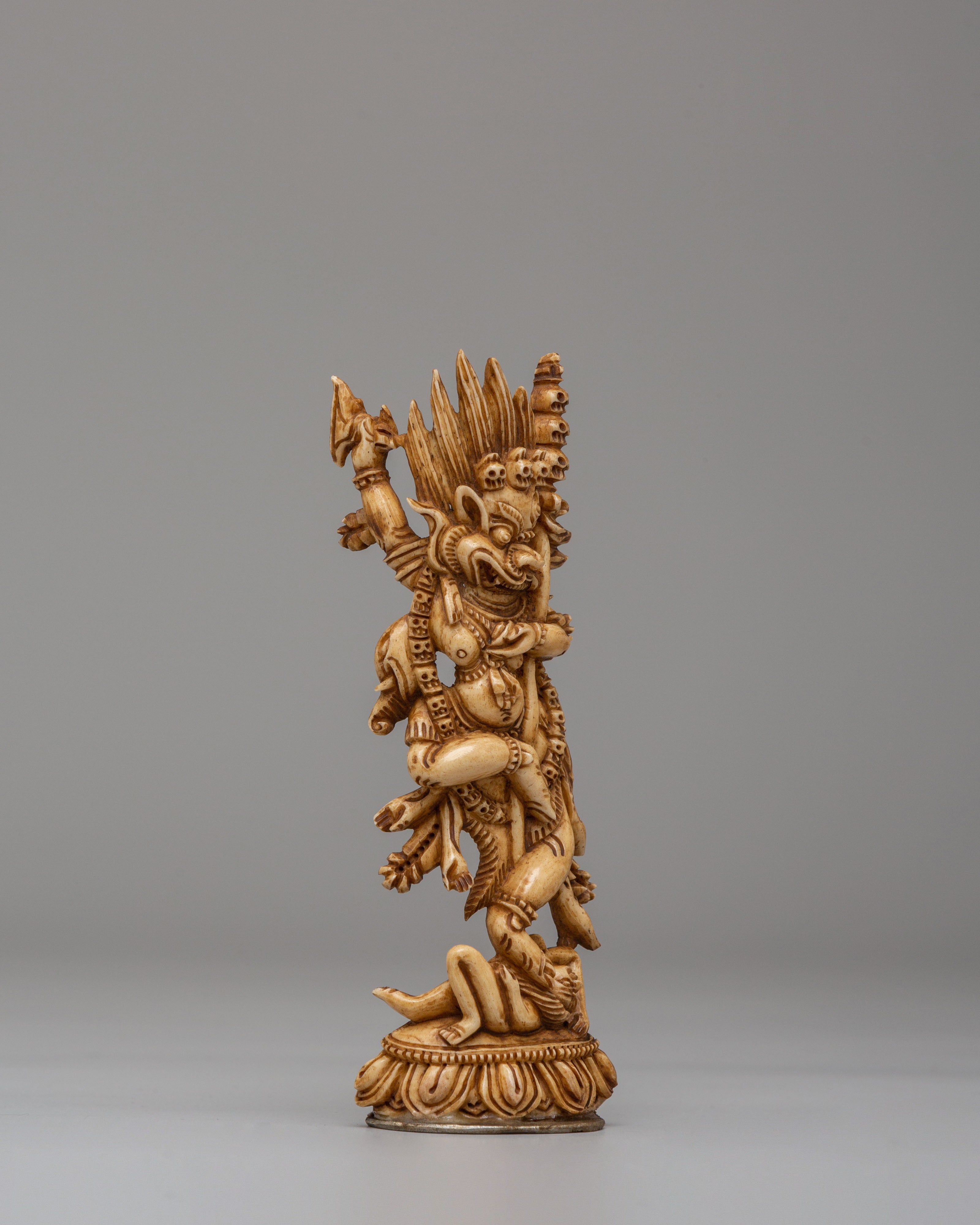 Sacred Simhamukha Bone Sculpture | Handcrafted Ritual Artifact