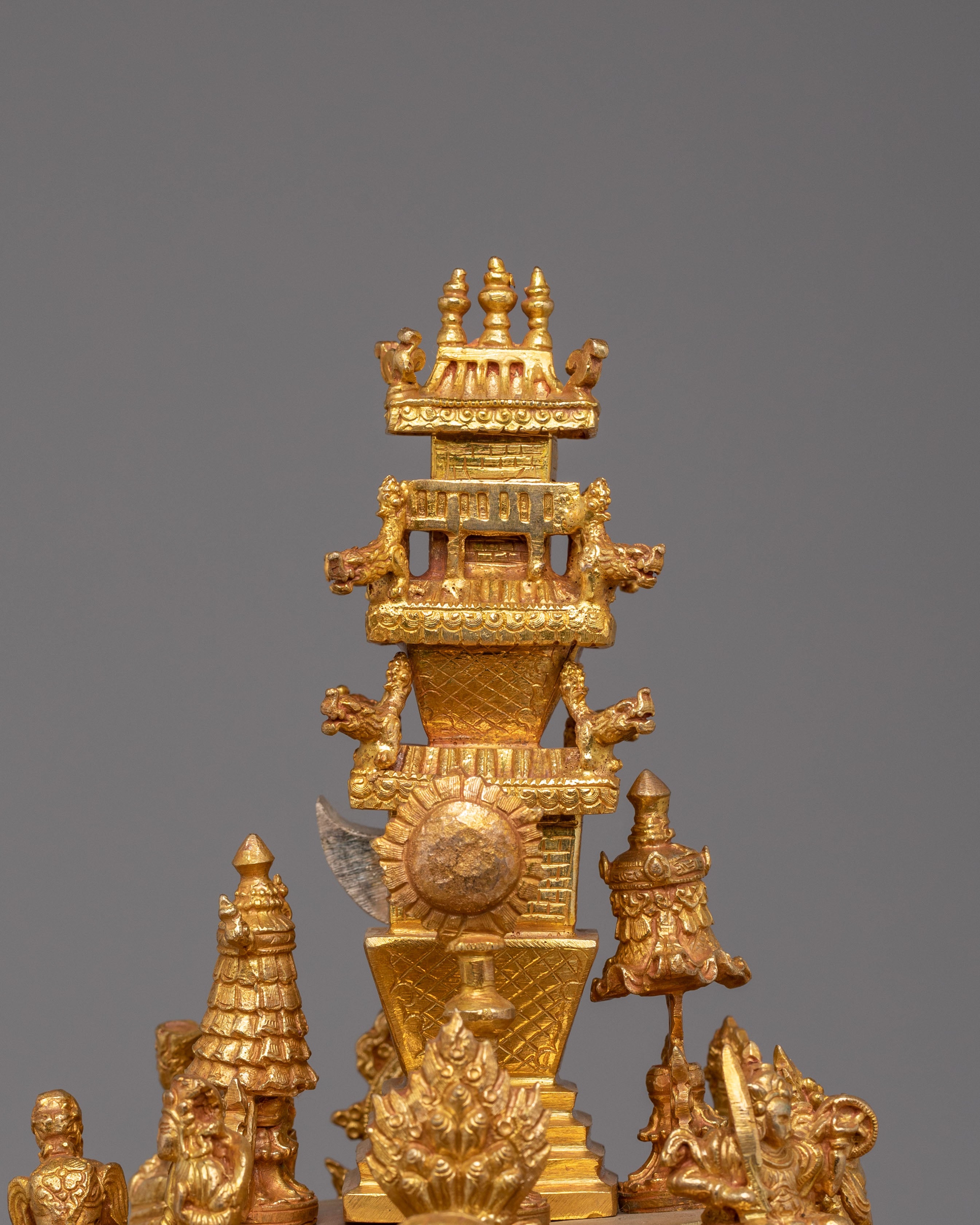 Himalayan Mandala Offering for Ritual Practice | Gold Plated Buddhist Altar Piece