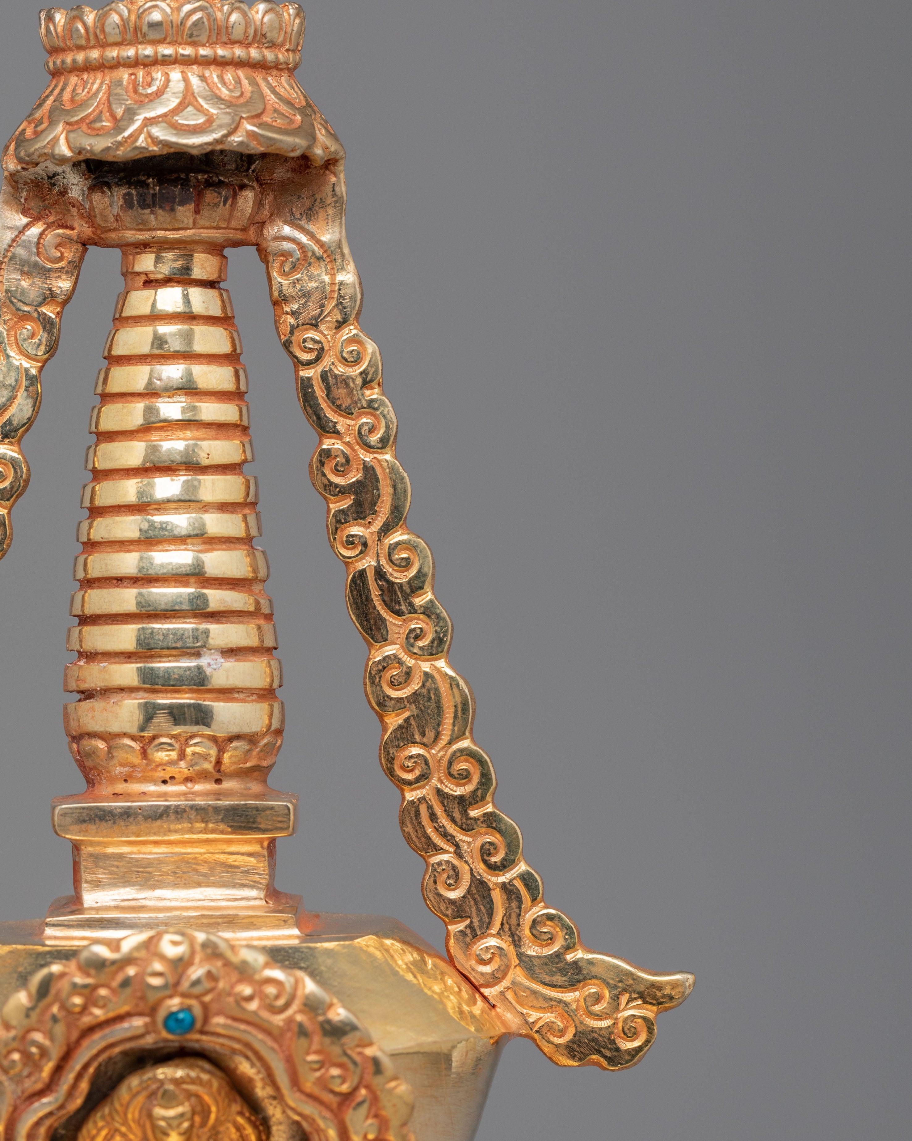 Gold Plated Enlightenment Stupa | Buddhist Stupa for Meditation