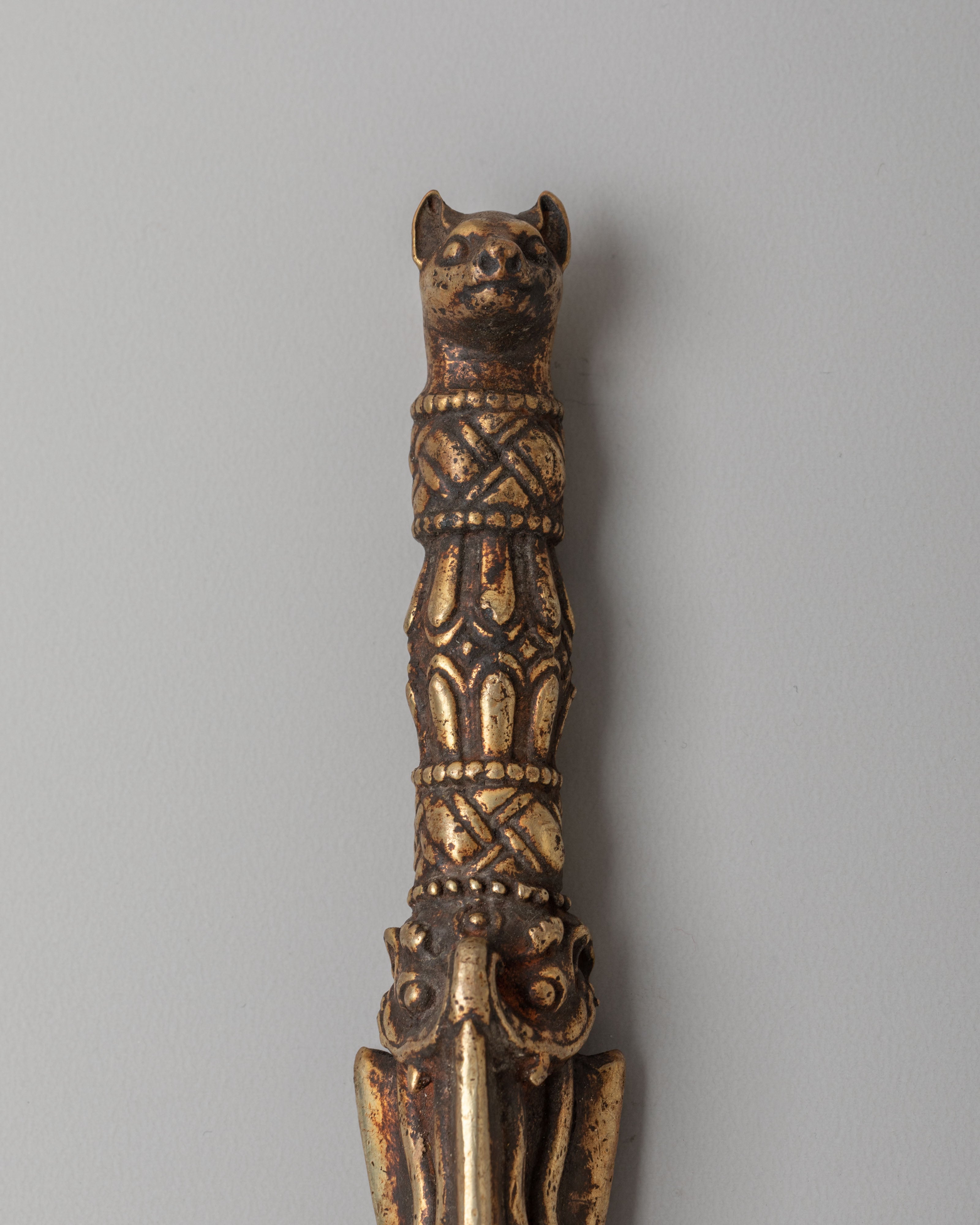 Himalayan Ritual Dagger | Sacred Bronze Phurba for Spiritual Ceremonies