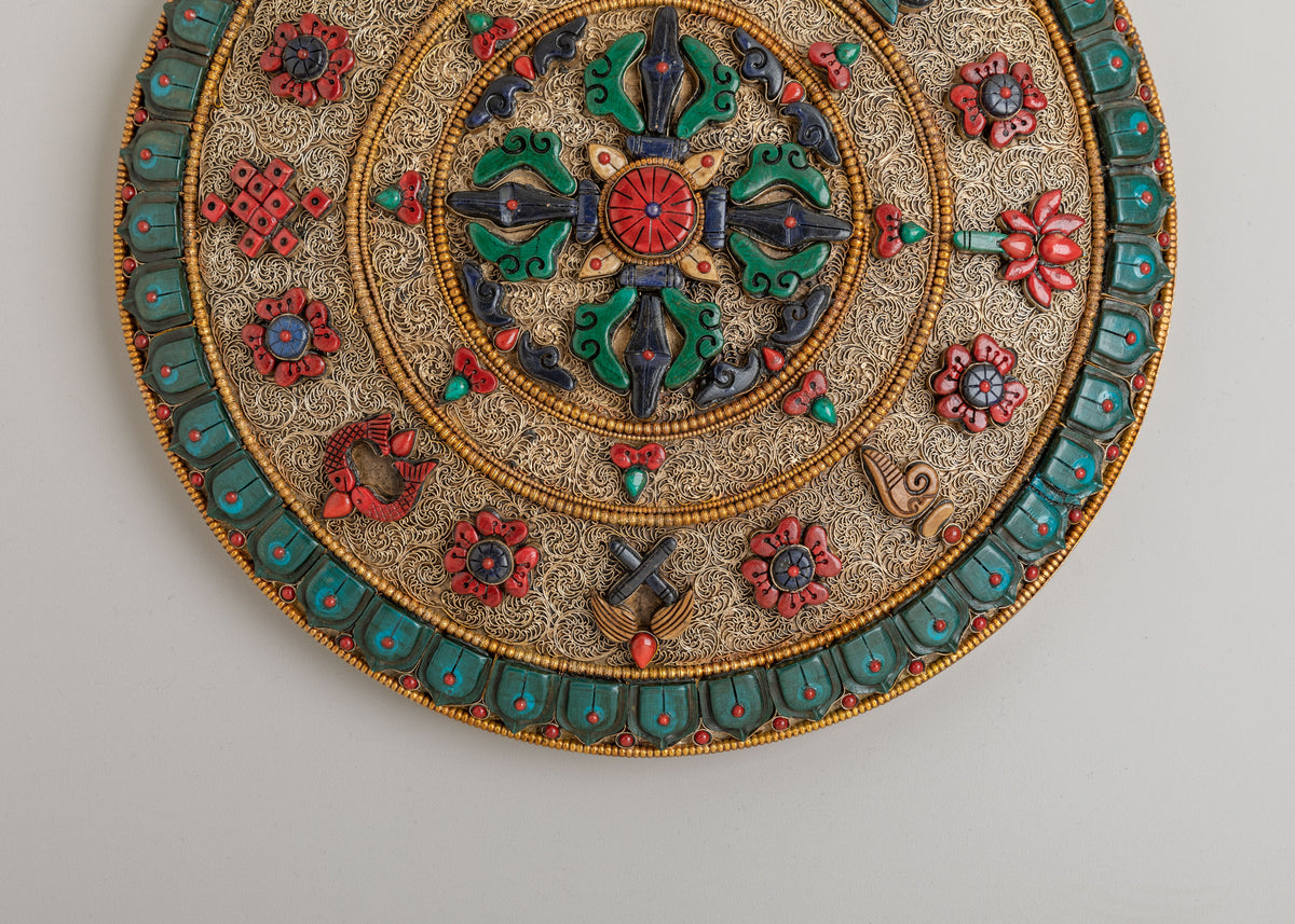 Double Vajra Wall Hanging for Altar | Sacred Tibetan Buddhist Artwork
