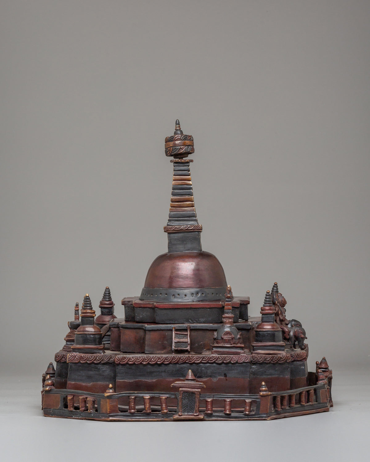 Buddhist Relic Altar Stupa | Central Stupa with Surrounding Sacred Stupas
