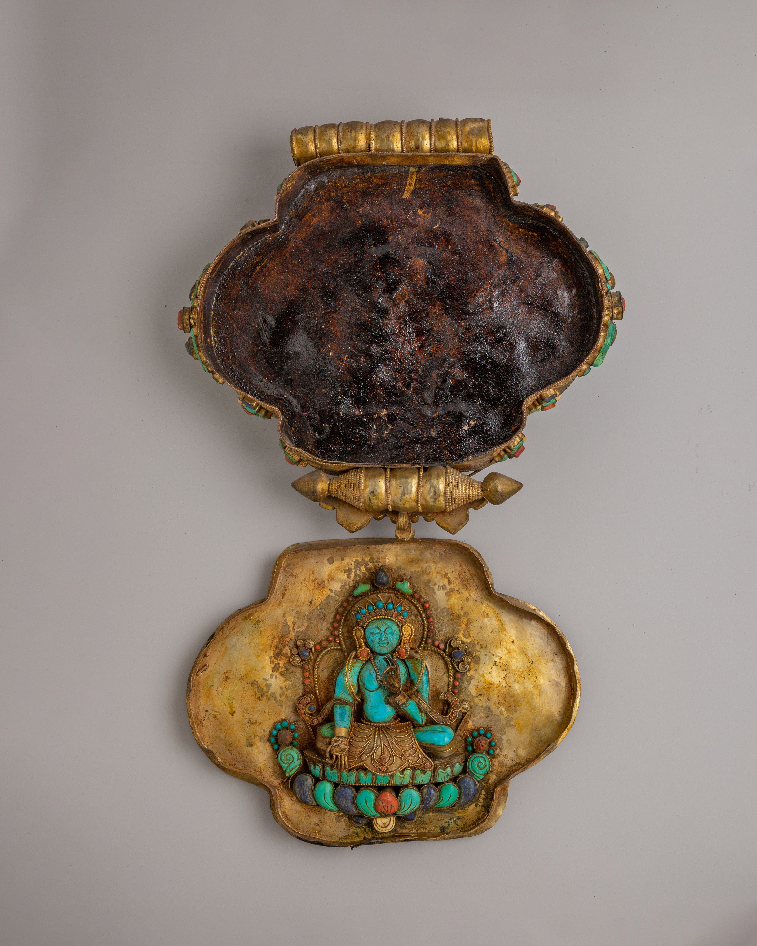 Chenrezig Tibetan Ghau Box Locket | Sacred Amulet Box for Meditation &amp; Ritual Use