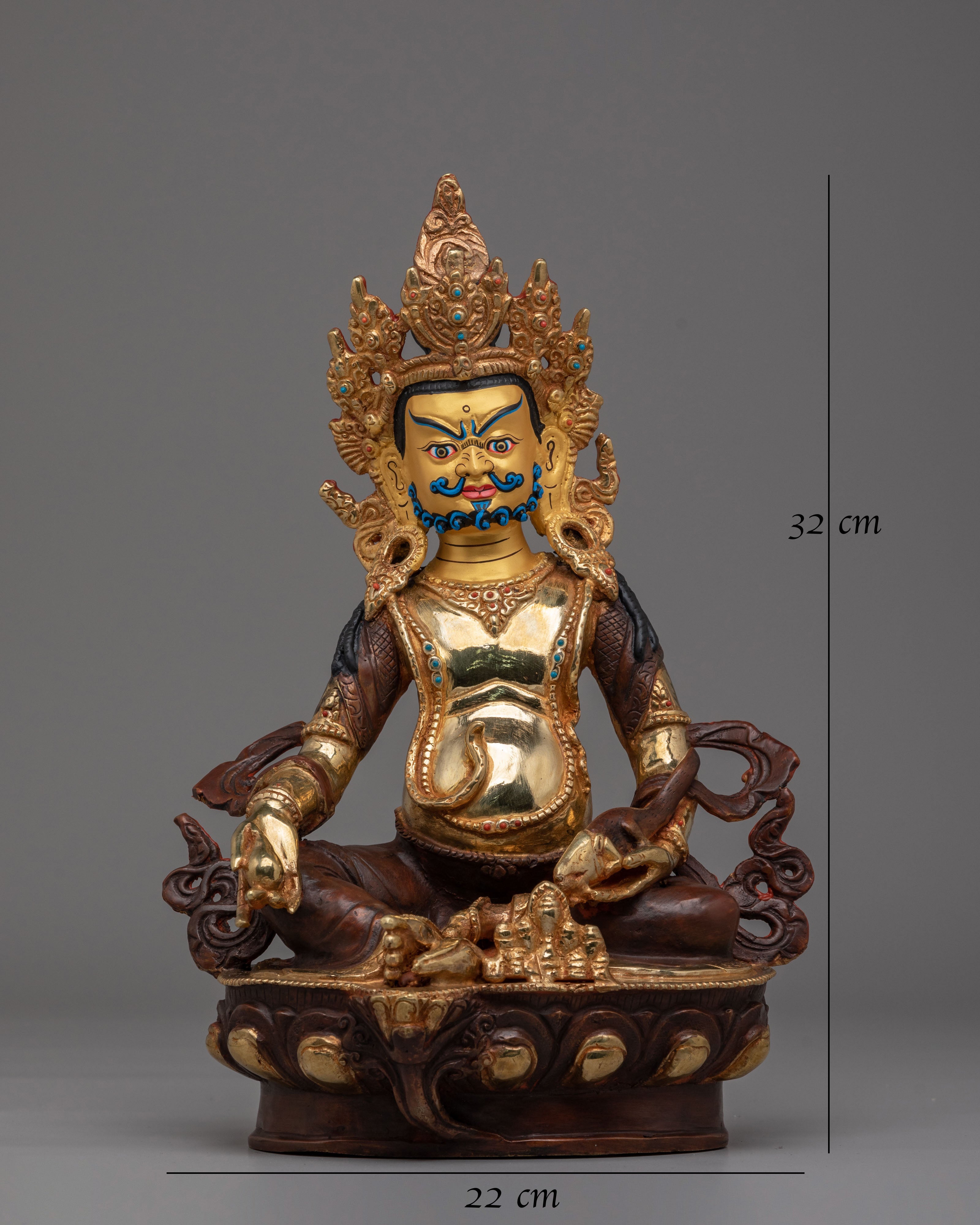 Dzambhala Statue for Altar | Handcrafted Dzambhala Deity Sculpture