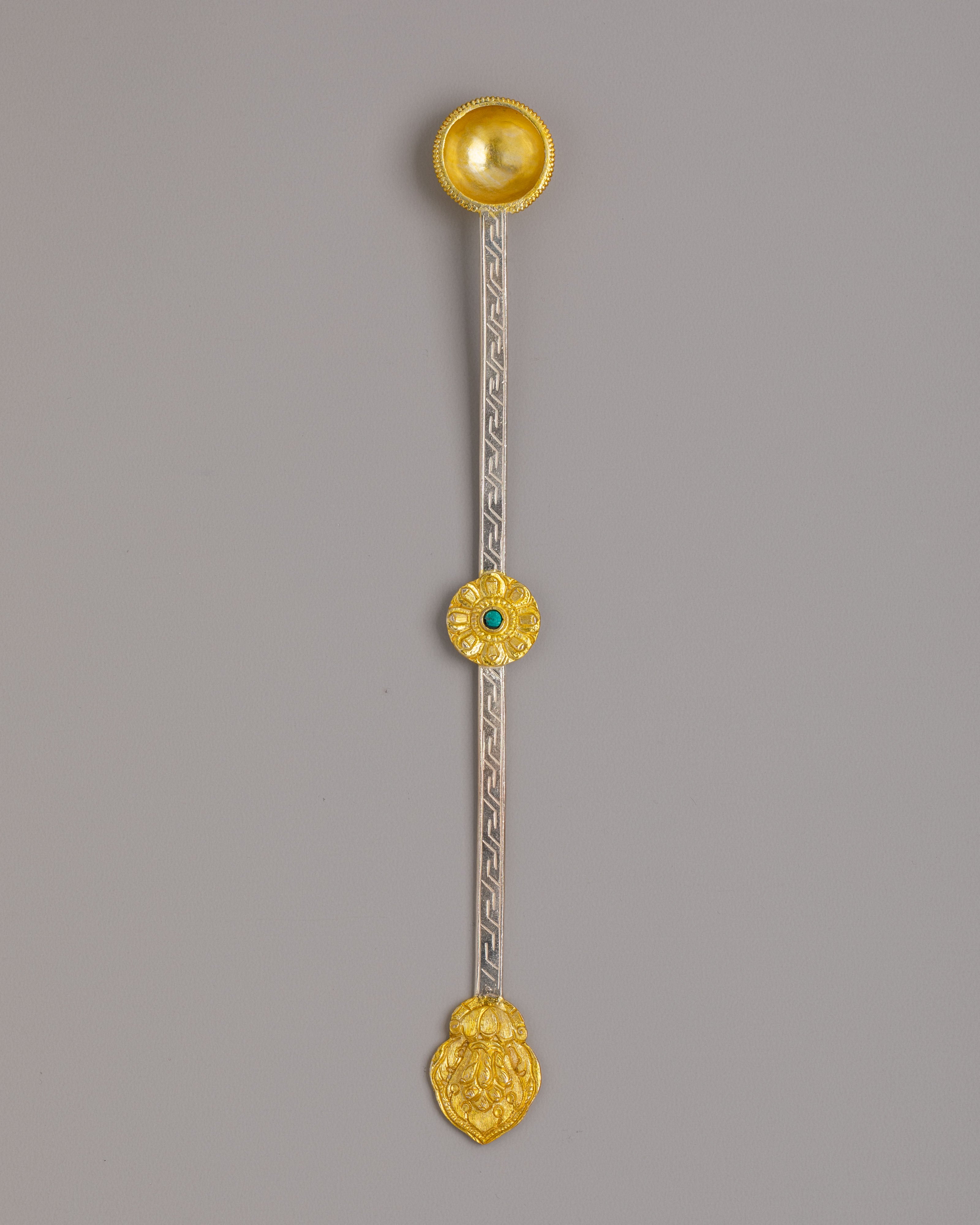 Handmade Spoon Set | Silver Gold Plated Ritual Tools for Altar and Meditation
