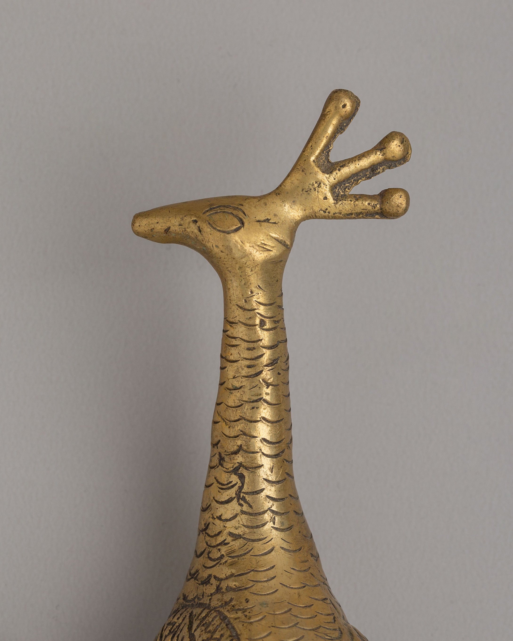 Handmade Peacock Door Handle | Brass Artwork