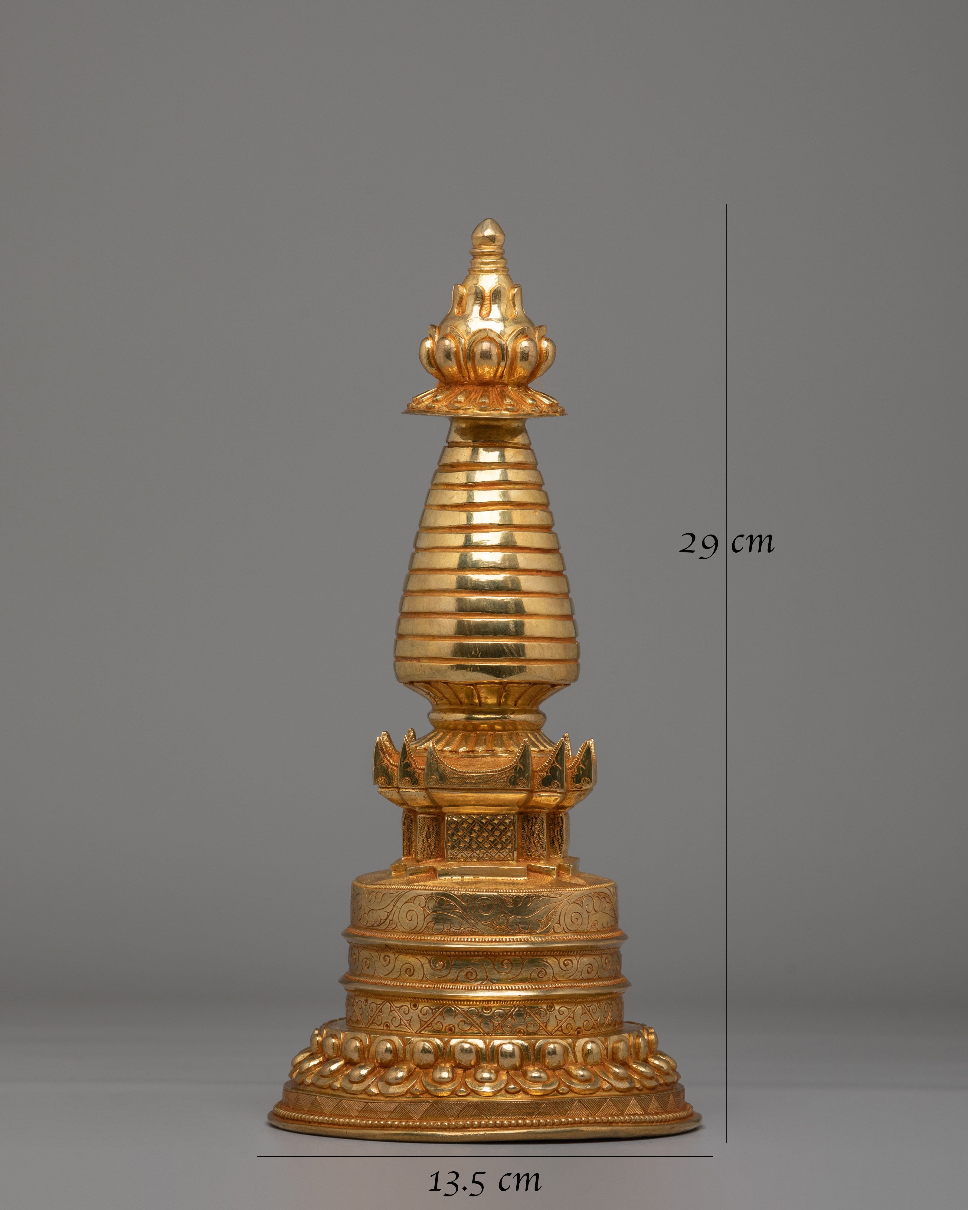 Handcrafted Tibetan Kadampa Stupa | Sacred Buddhist Stupa for Spiritual Practice