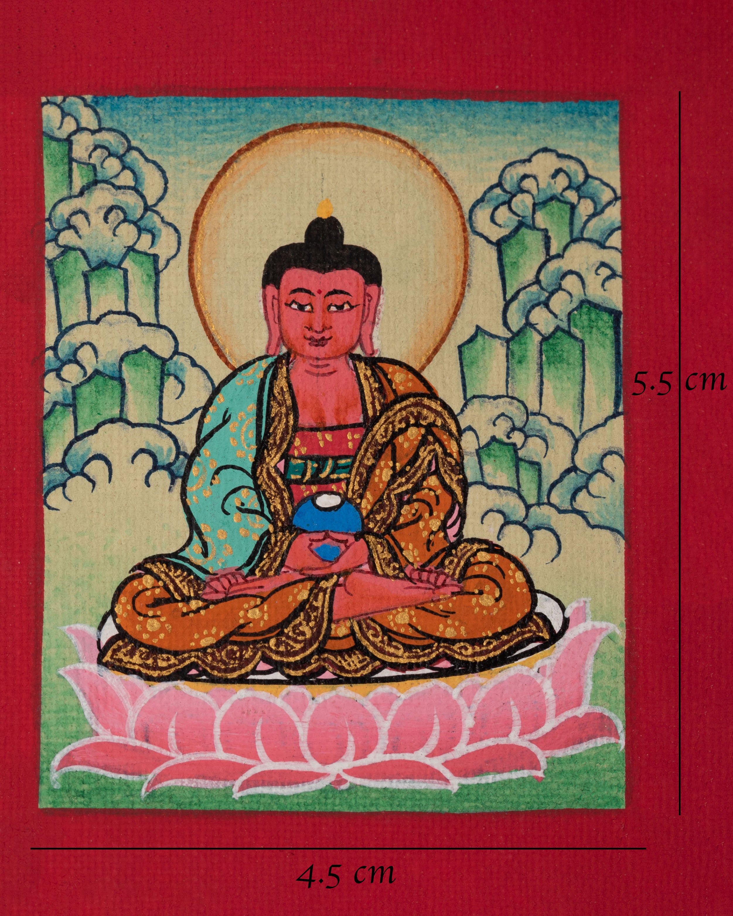 Amitabha Buddha Thangka for Locket | Mini Artwork