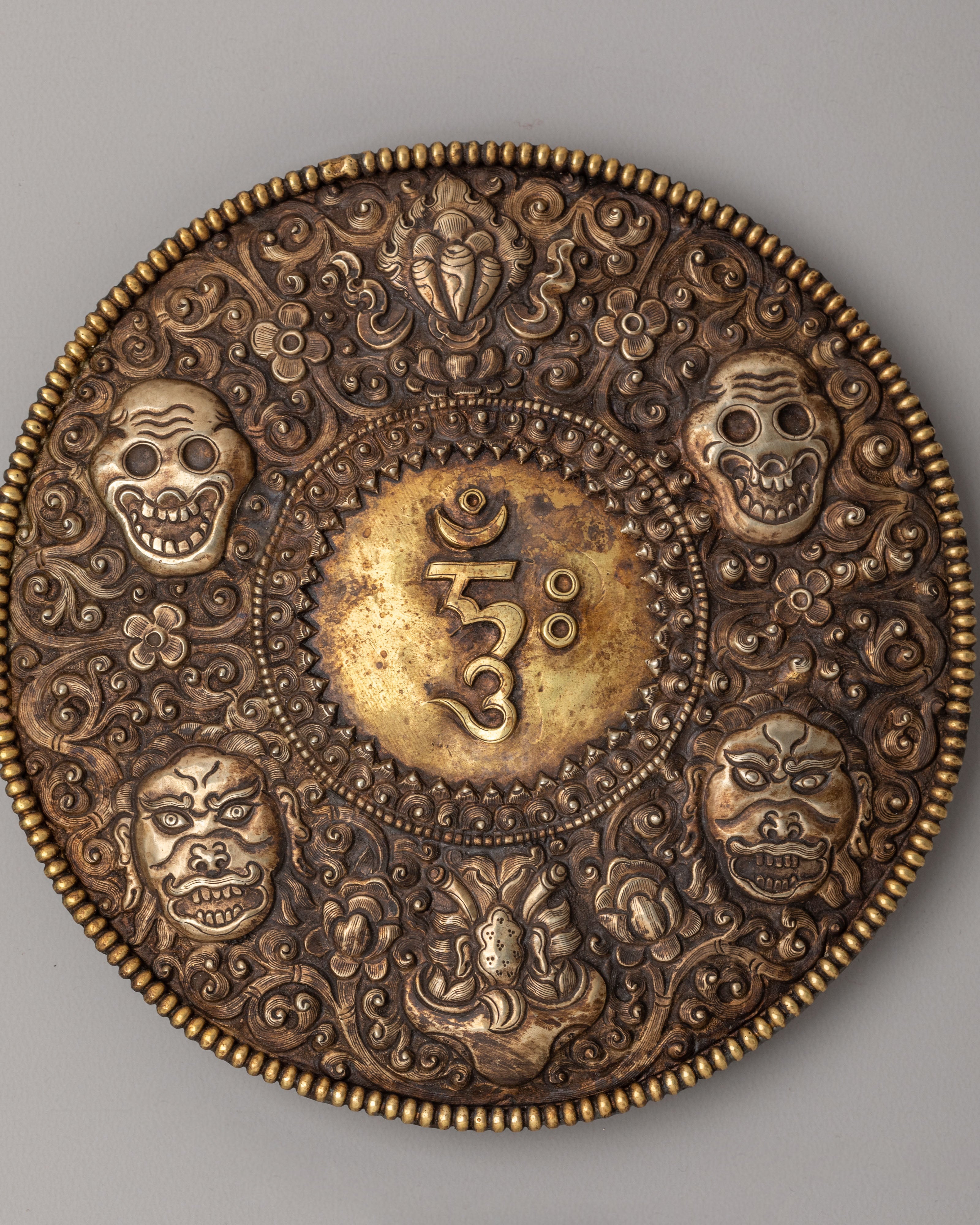 Buddhist Mantra Wall Hanging | Traditional Copper Craft