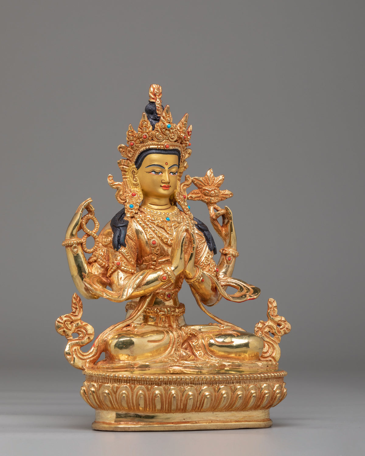 Sacred Chenrezig Deity Statue | Traditional Himalayan Artwork