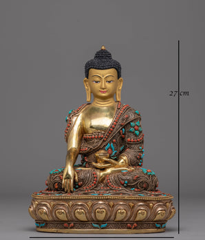 Handmade Buddha Shakyamuni Decor Statue | Tibetan Buddha Statue