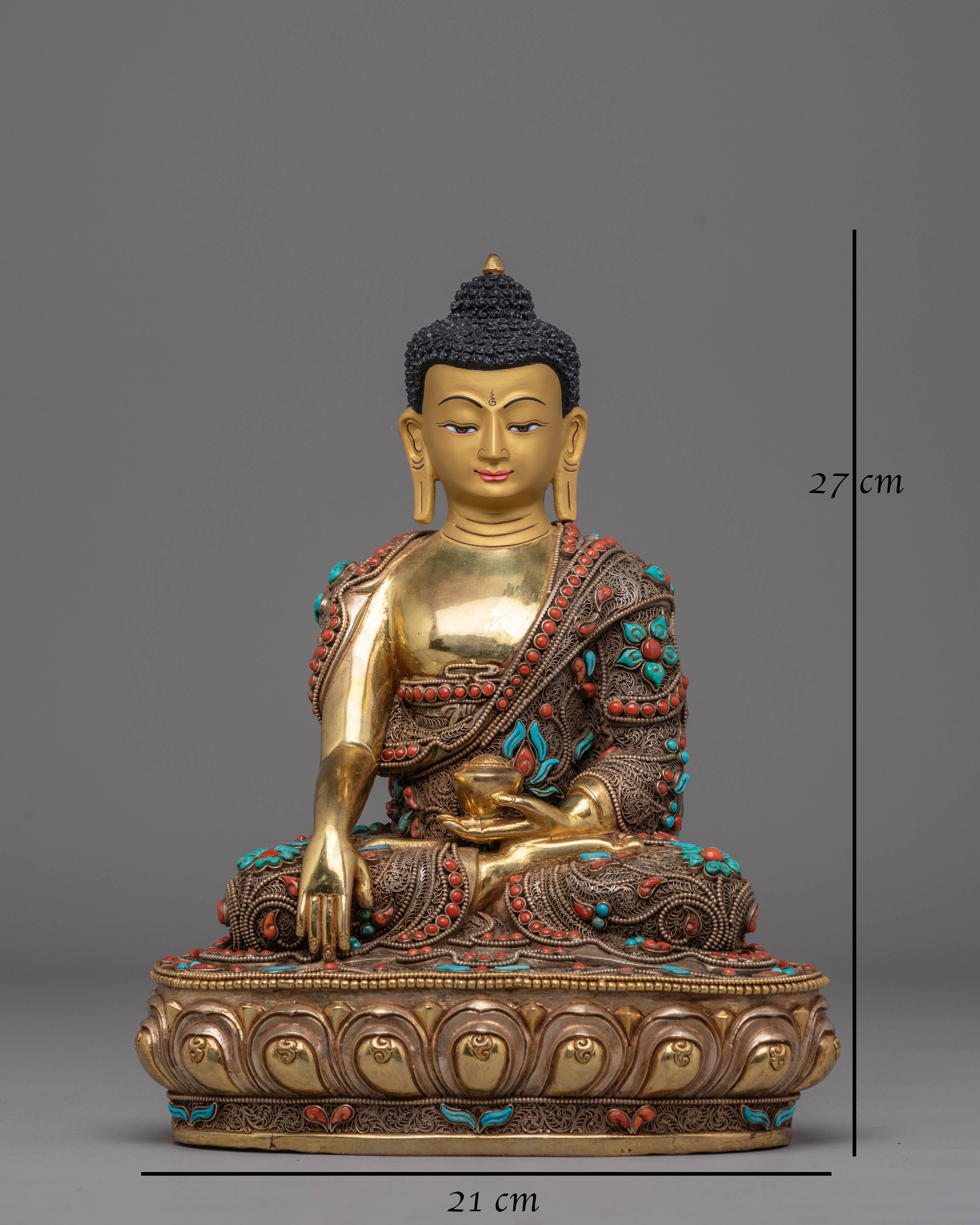 Handmade Buddha Shakyamuni Decor Statue | Tibetan Buddha Statue