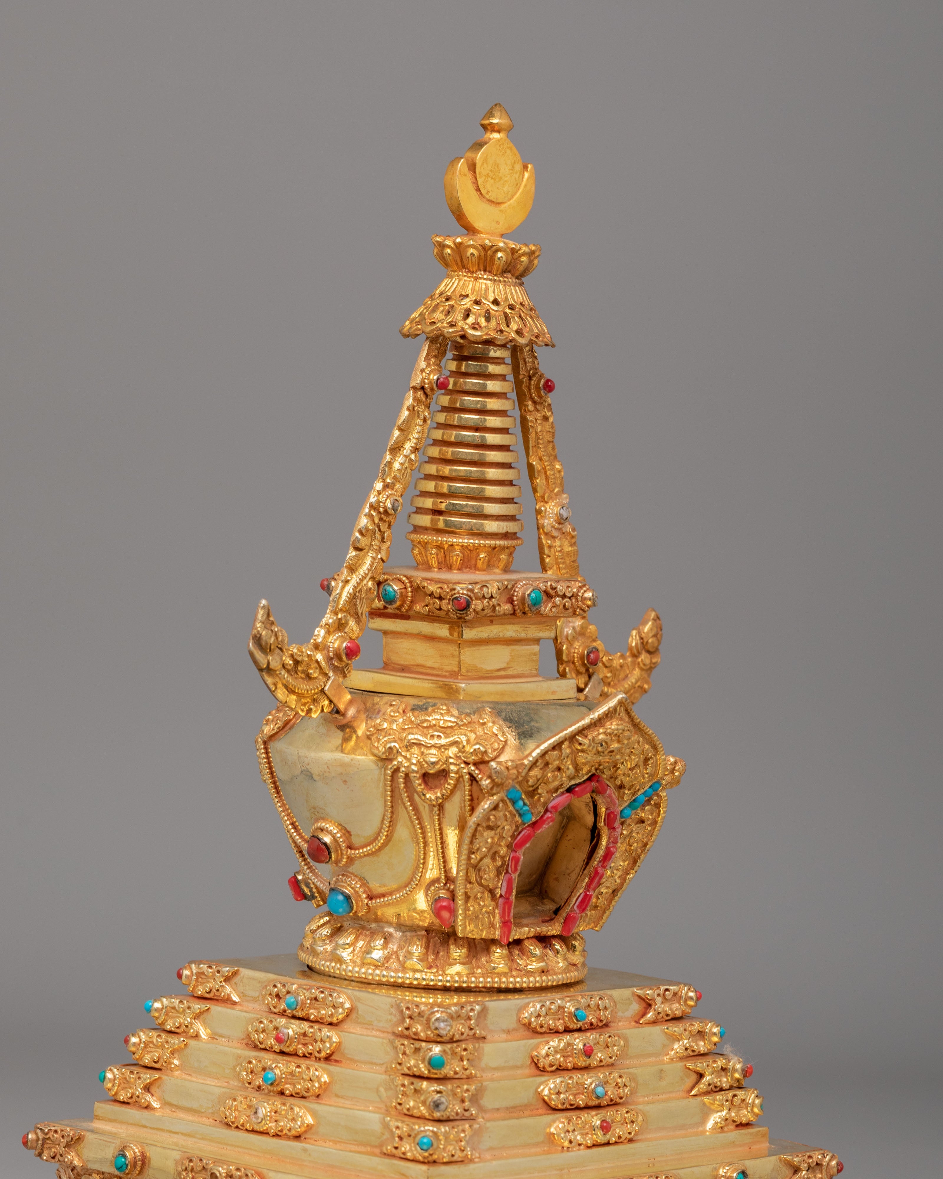 Handcrafted Enlightenment Chorten Stupa | Tibetan Spiritual Symbol