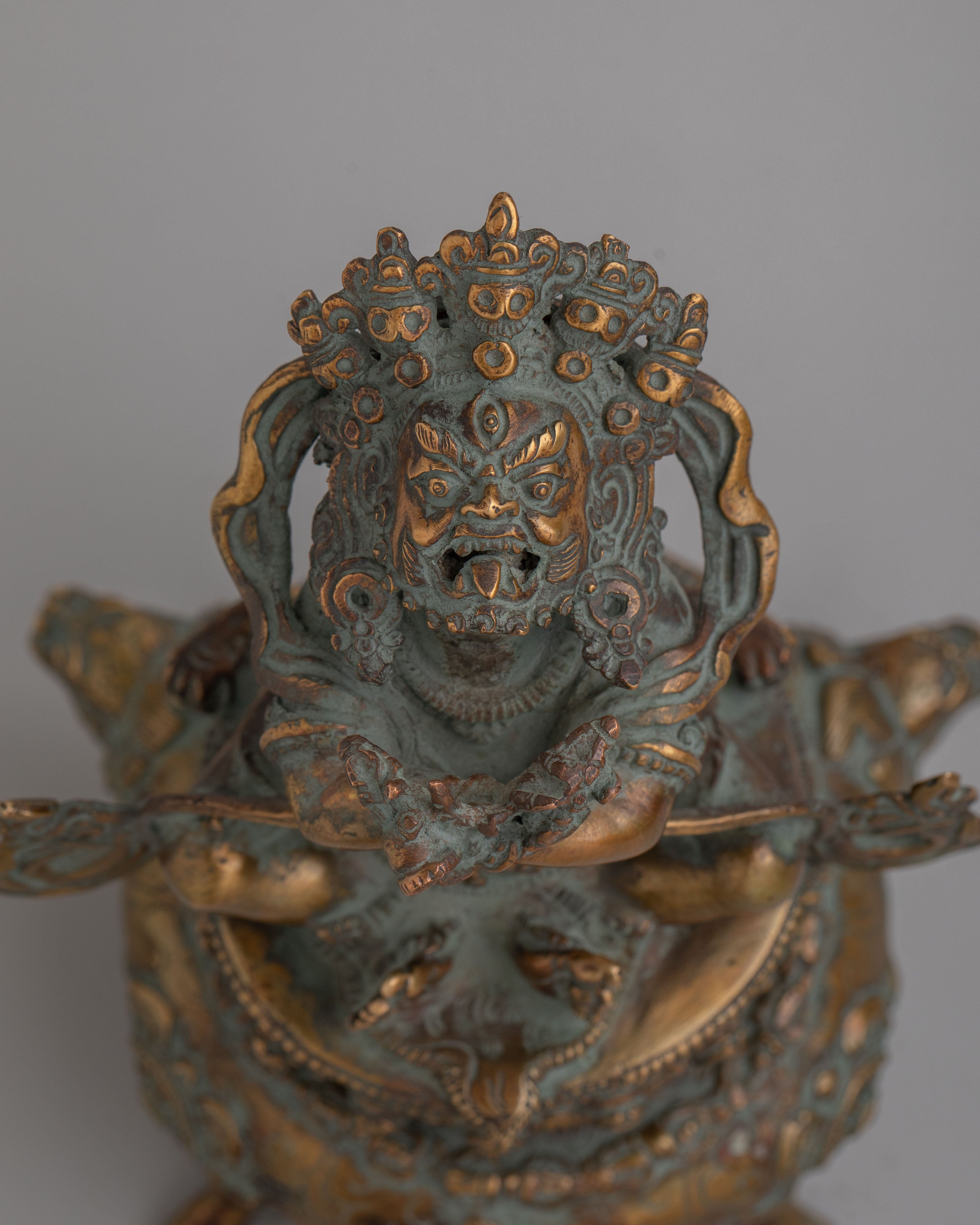 Handcrafted Traditional Vajradhaka | Copper Statue with Antique Finish