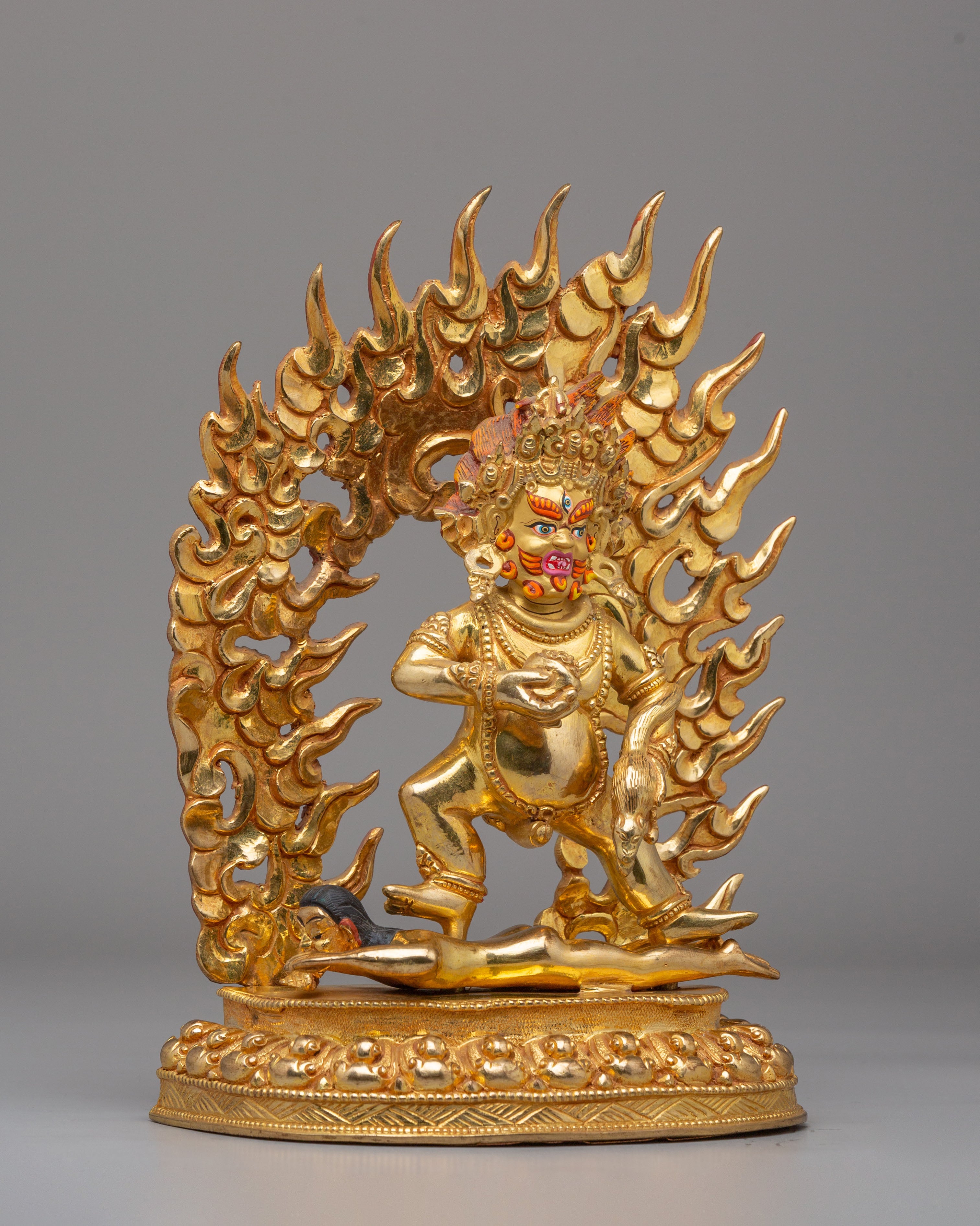 Wealth Protector Black Dzambhala Sculpture | Tibetan Buddhist Artwork for Prosperity