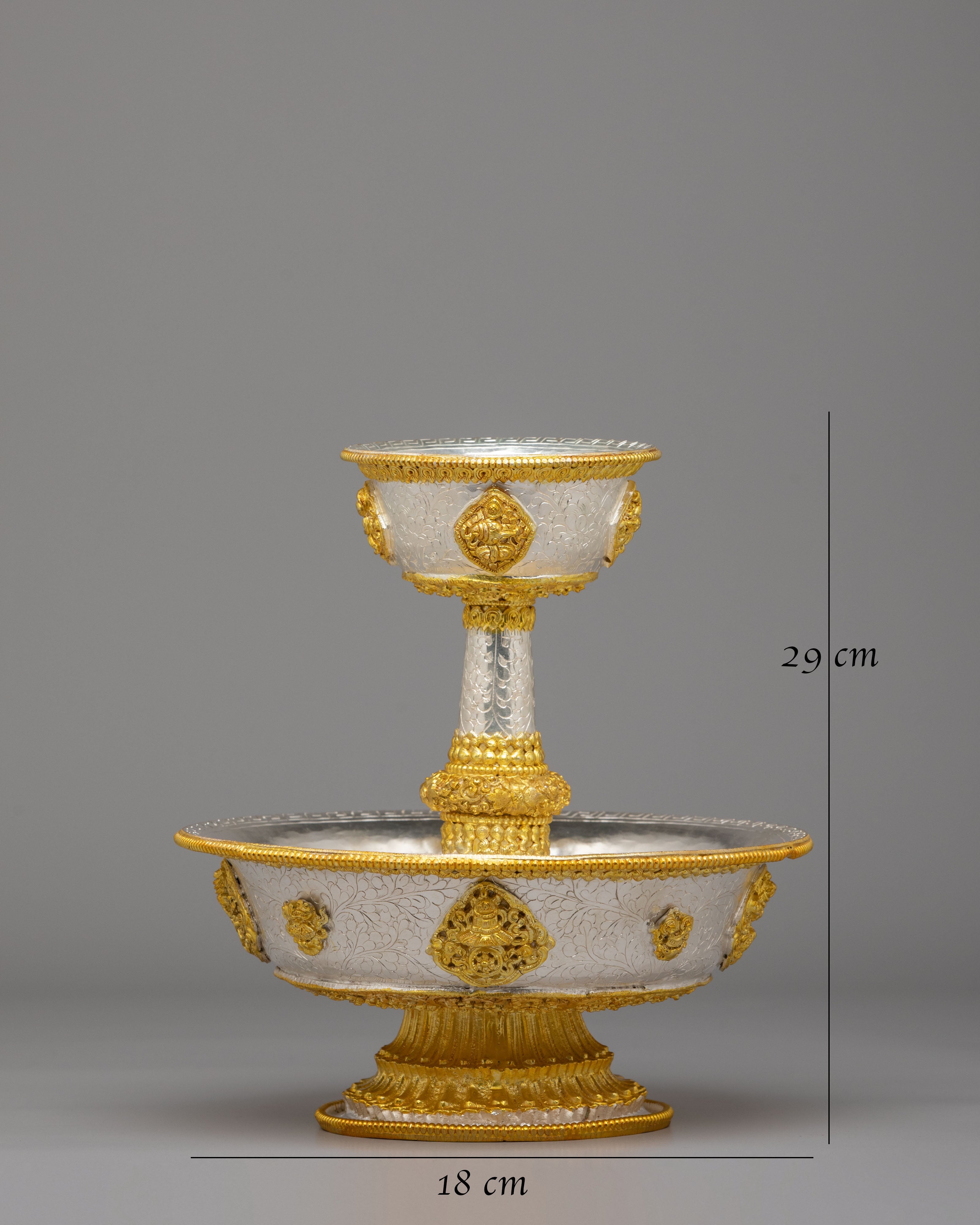 Handmade Serkyem Offering Set | Buddhist Ritual Vessels for Altar and Meditation