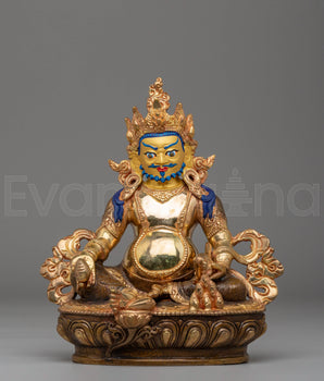 Dzambhala Handcrafted Sculpture | Gold Plated Prosperity Deity Statue