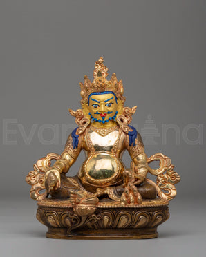 Dzambhala Handcrafted Sculpture | Gold Plated Prosperity Deity Statue