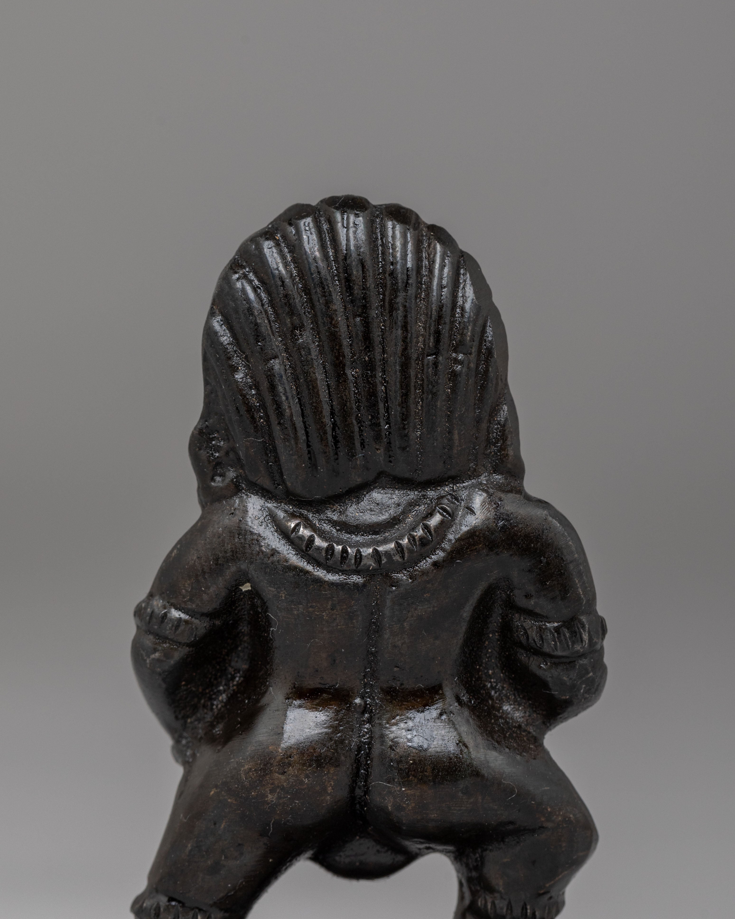 Machine Made Black Dzambhala Statue | Sculpture for Altar and Meditation