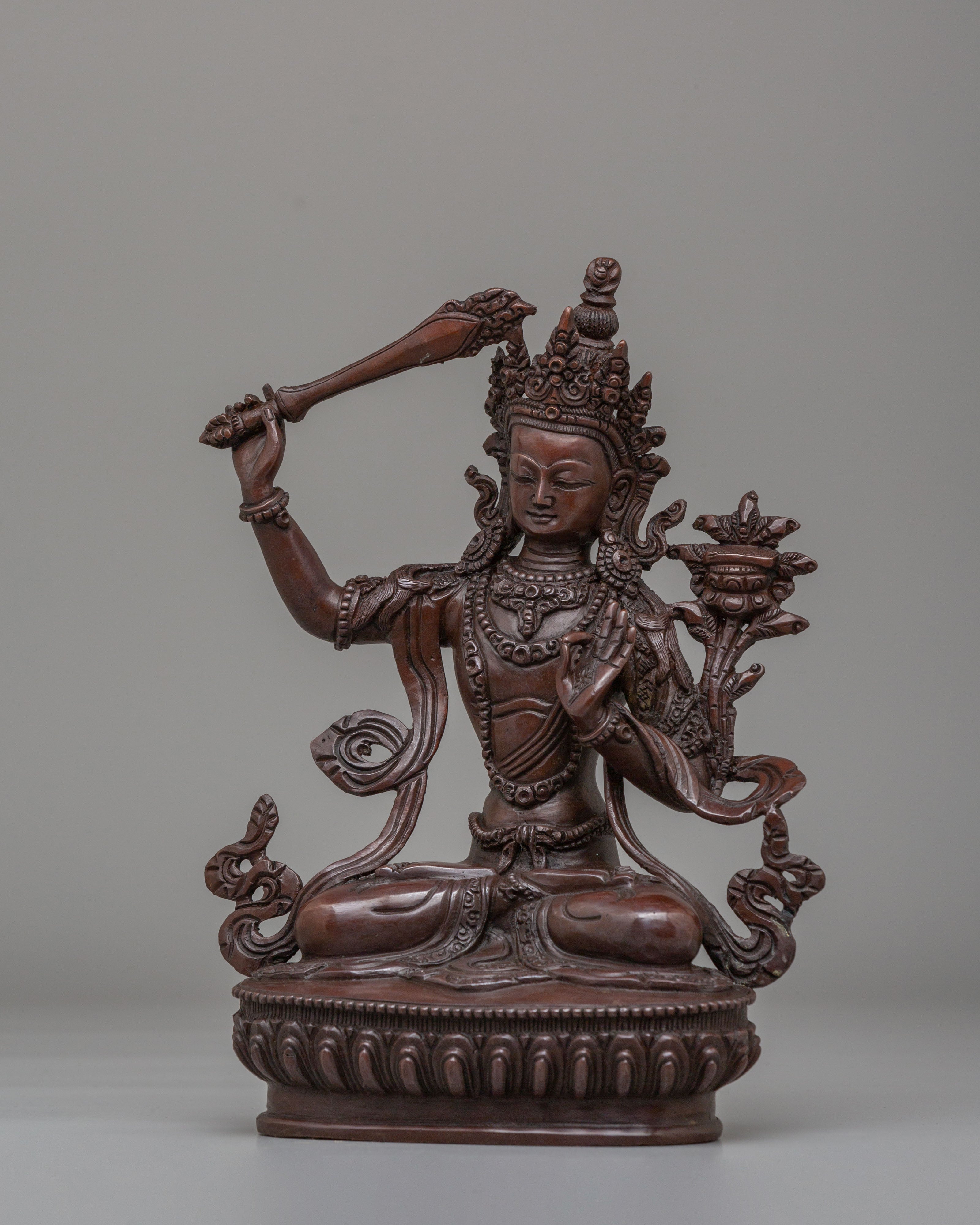 Wisdom Deity Manjushri Sculpture | Symbol of Knowledge and Enlightenment