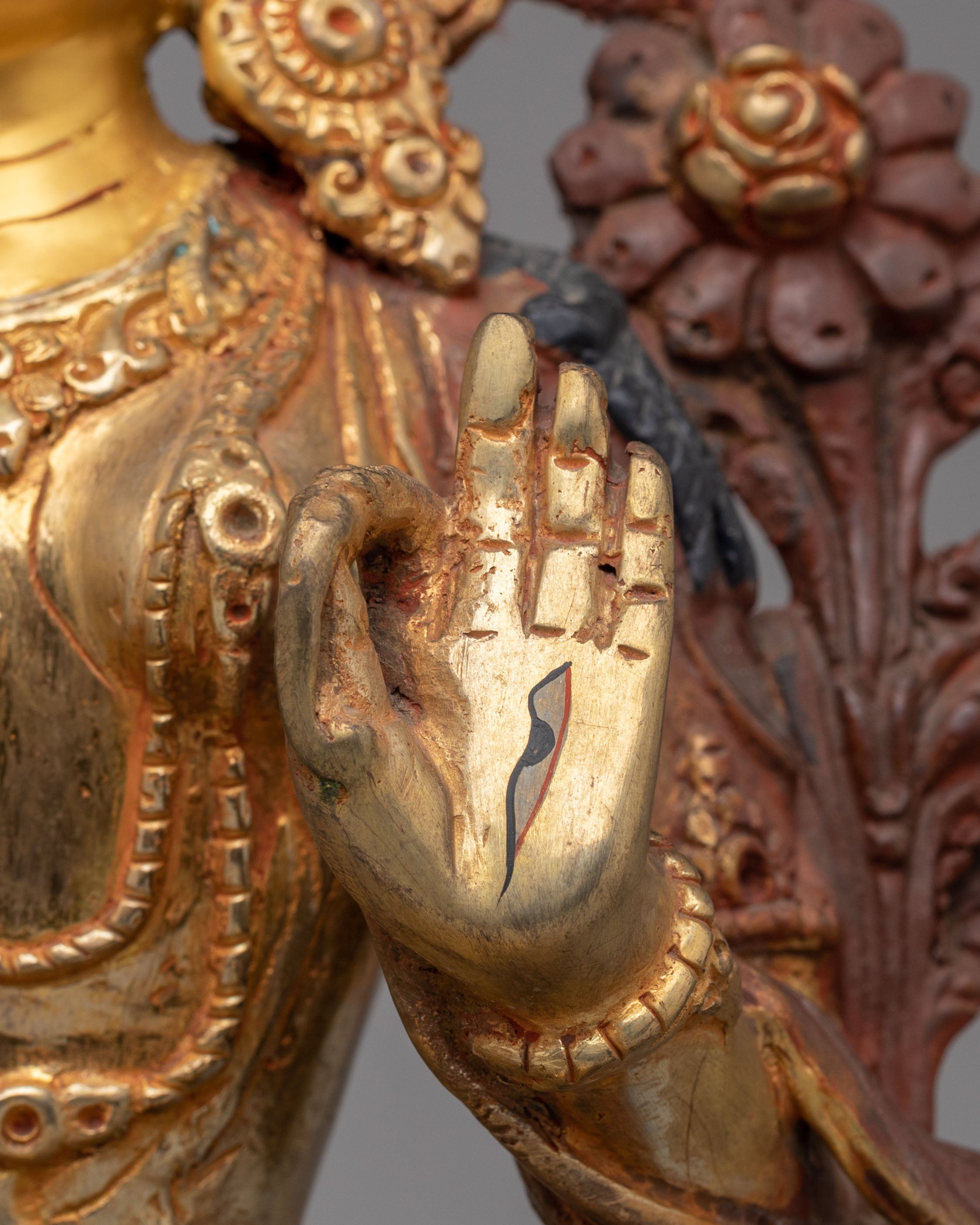 Sacred White Tara Sculpture | Mercury Gold-Plated Copper Buddhist Goddess